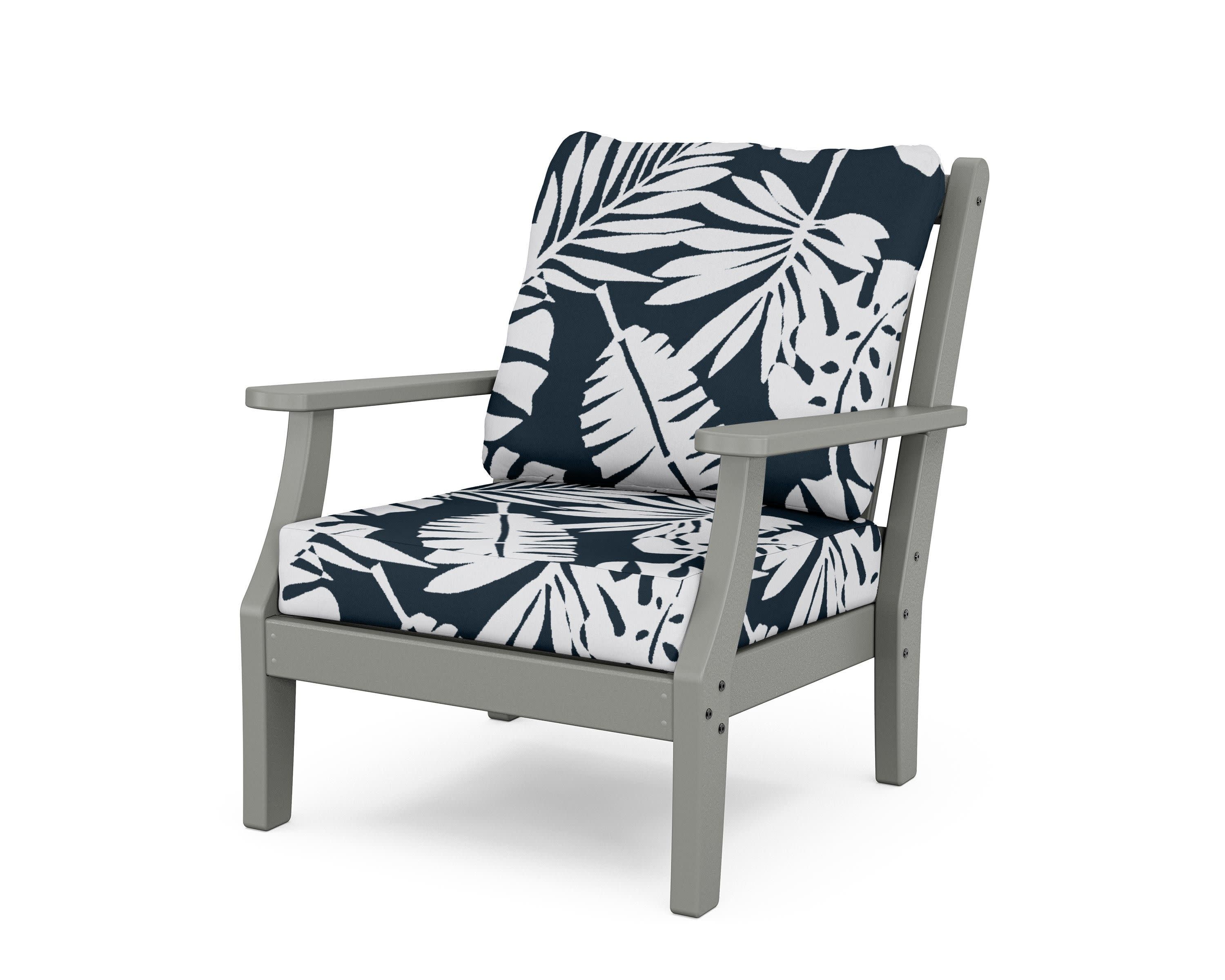 Wovendale Deep Seating Chair in Slate Grey / Leaf Marine Indigo