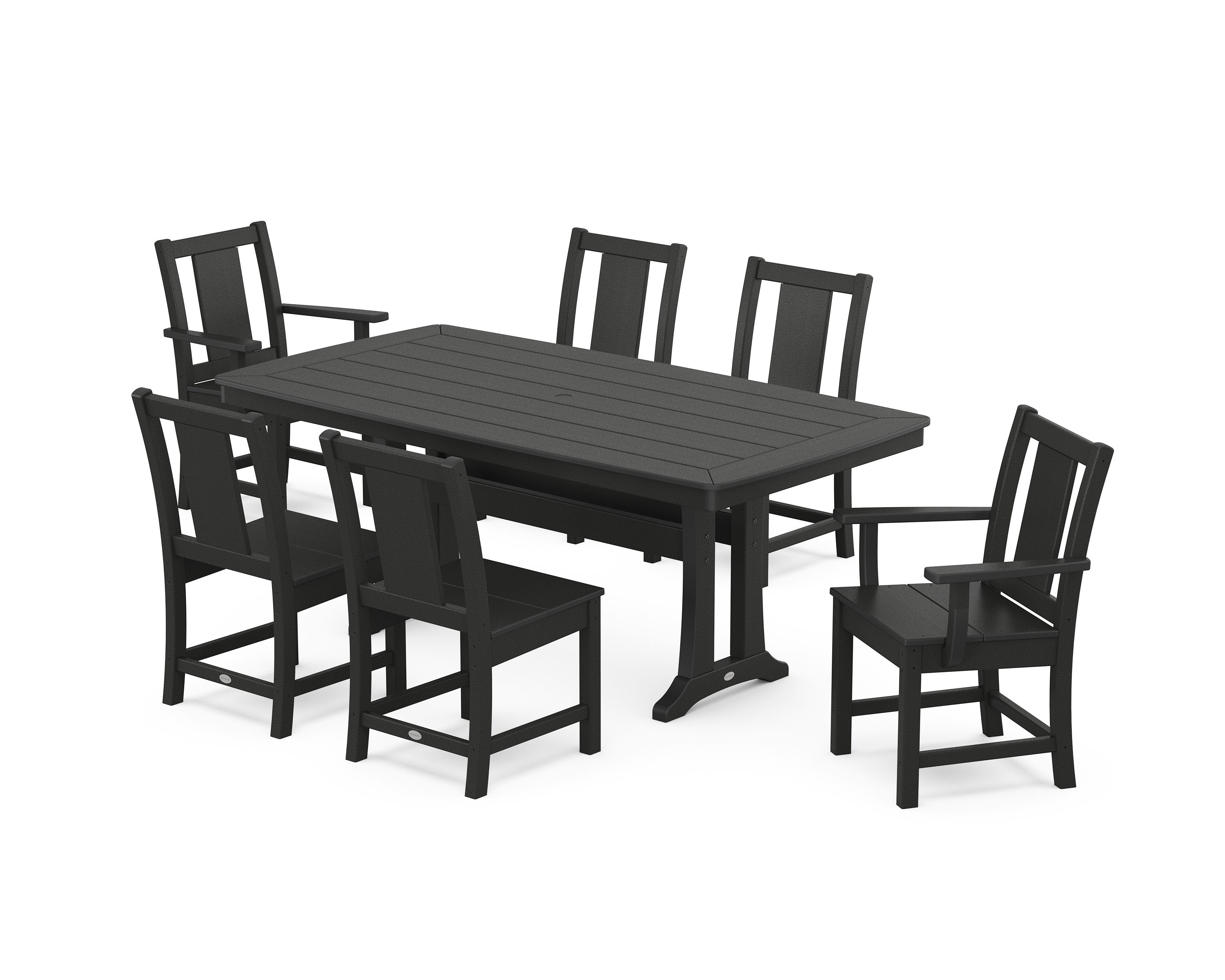 Prairie 7-Piece Dining Set with Trestle Legs in Black