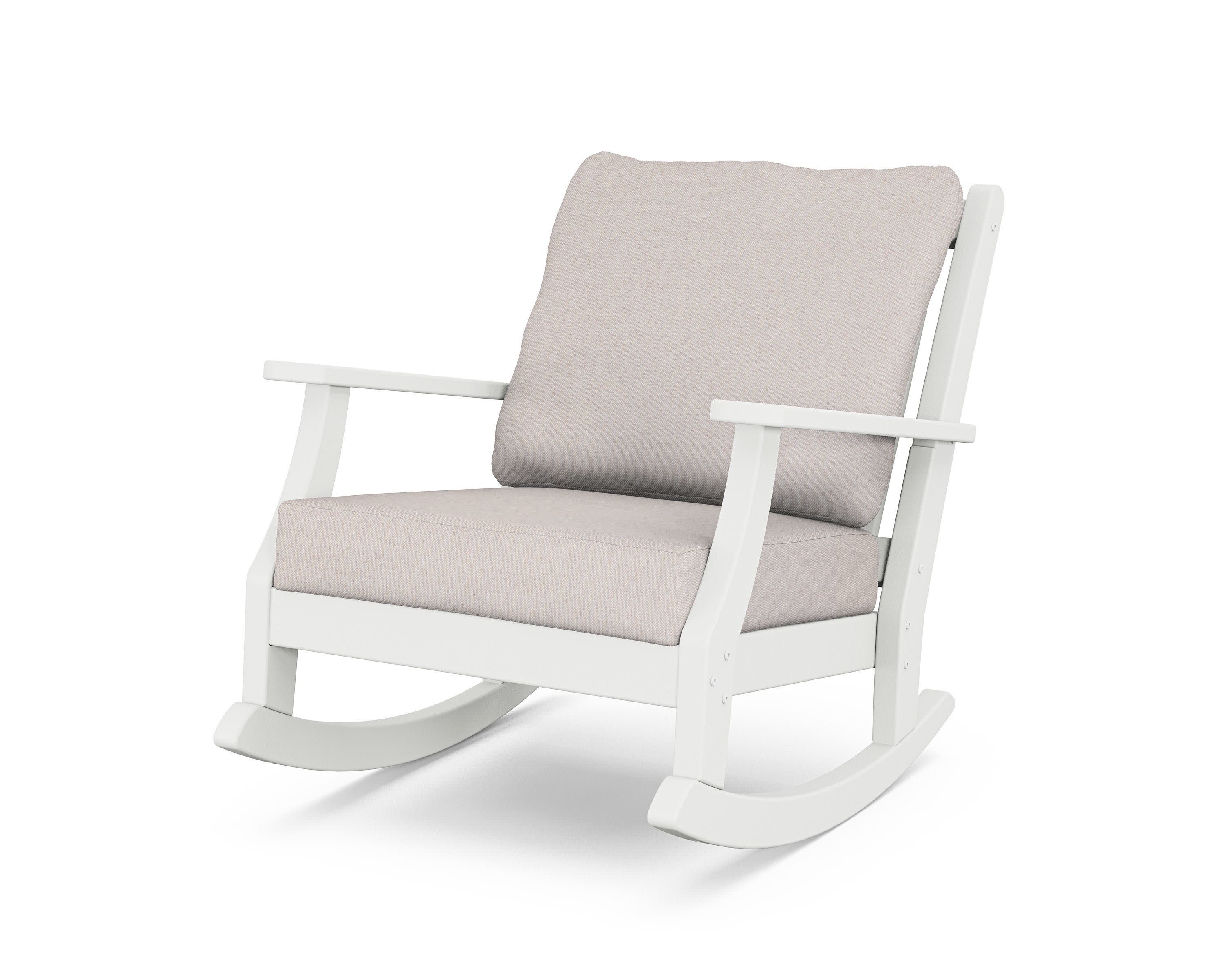 Wovendale Deep Seating Rocking Chair in White / Dune Burlap