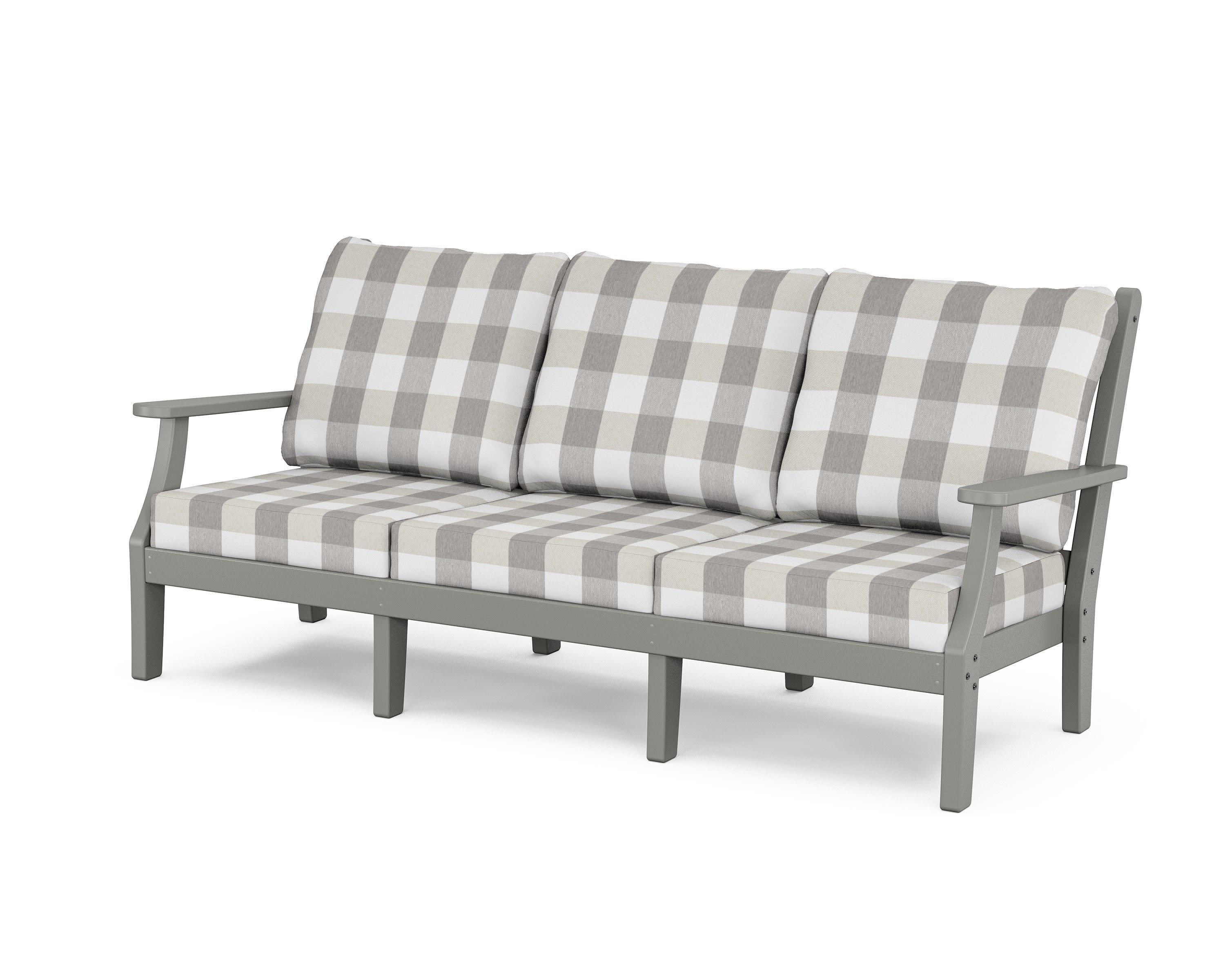 Wovendale Deep Seating Sofa in Slate Grey / Buffalo Plaid Grey Mist