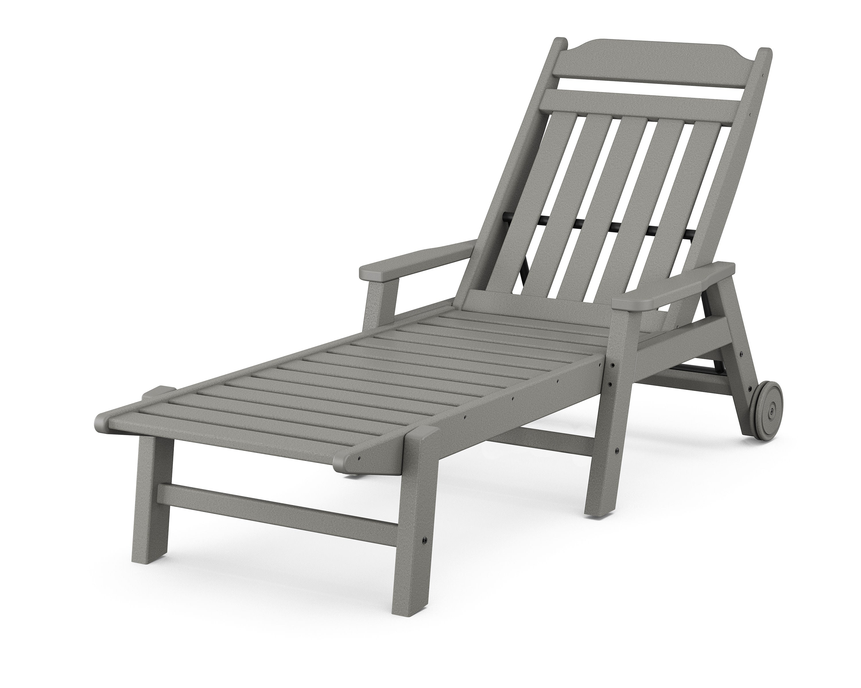 Cottage Chaise with Arms and Wheels in Slate Grey