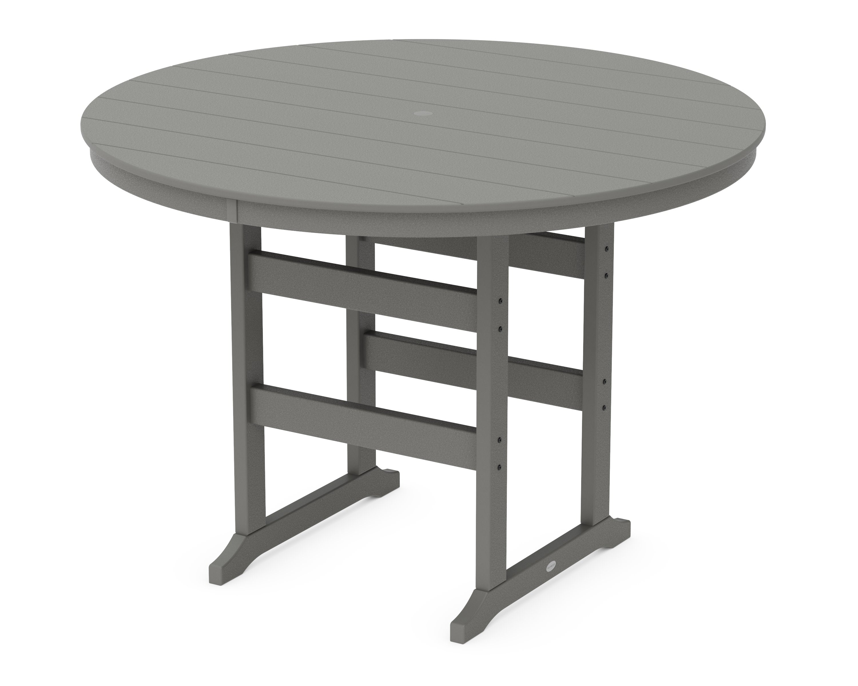 60" Round Farmhouse Bar Table in Slate Grey