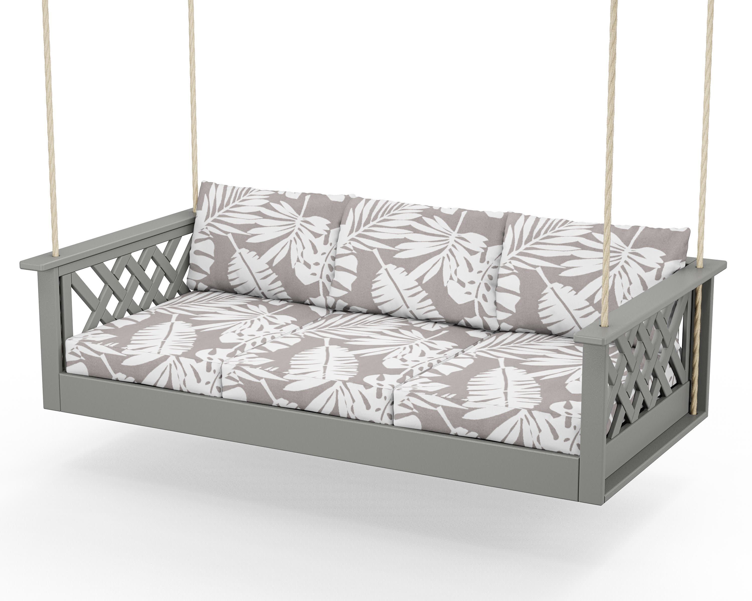 Wovendale Daybed Swing in Slate Grey / Leaf Grey Mist