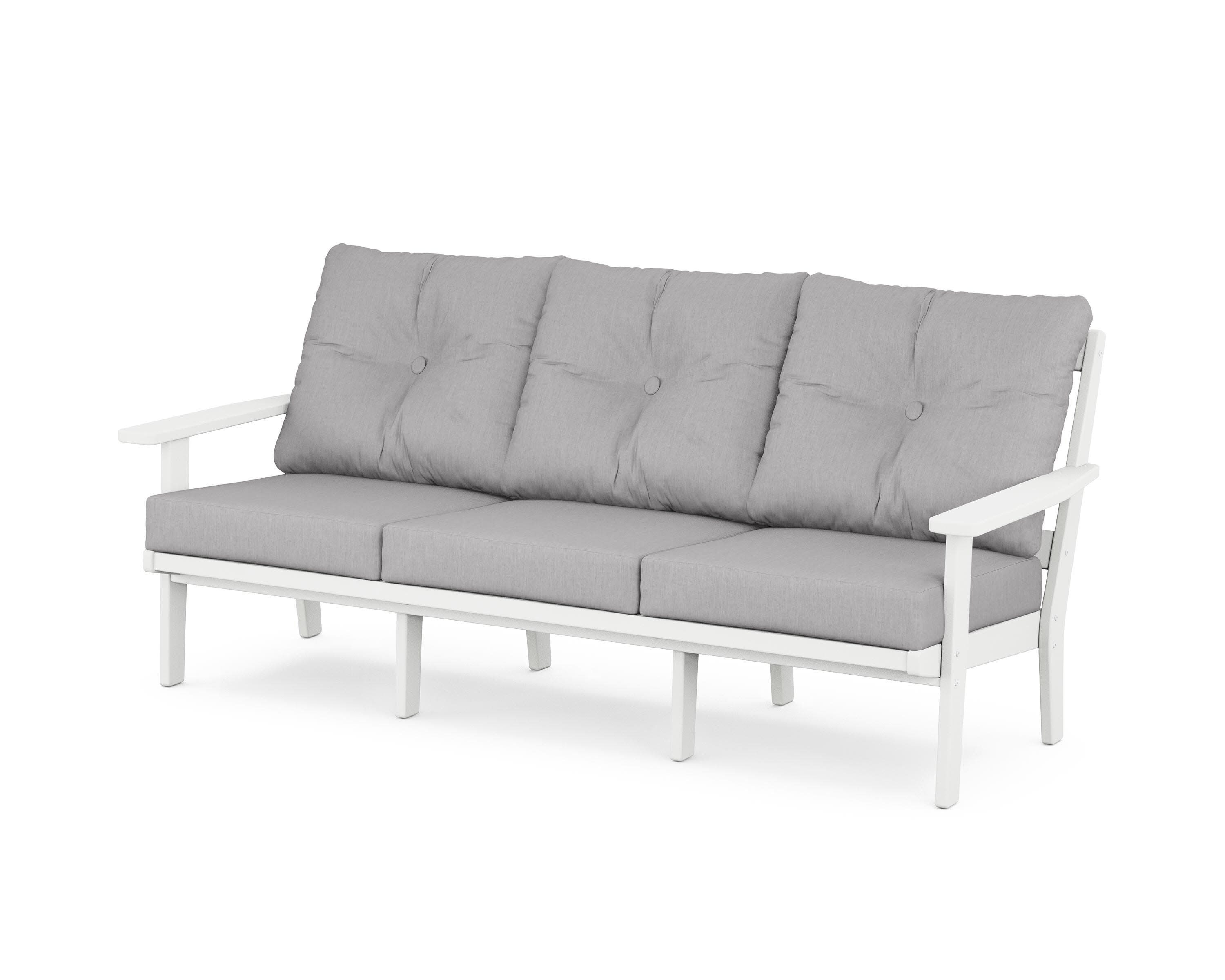 PrairieDeep Seating Sofa in White / Granite