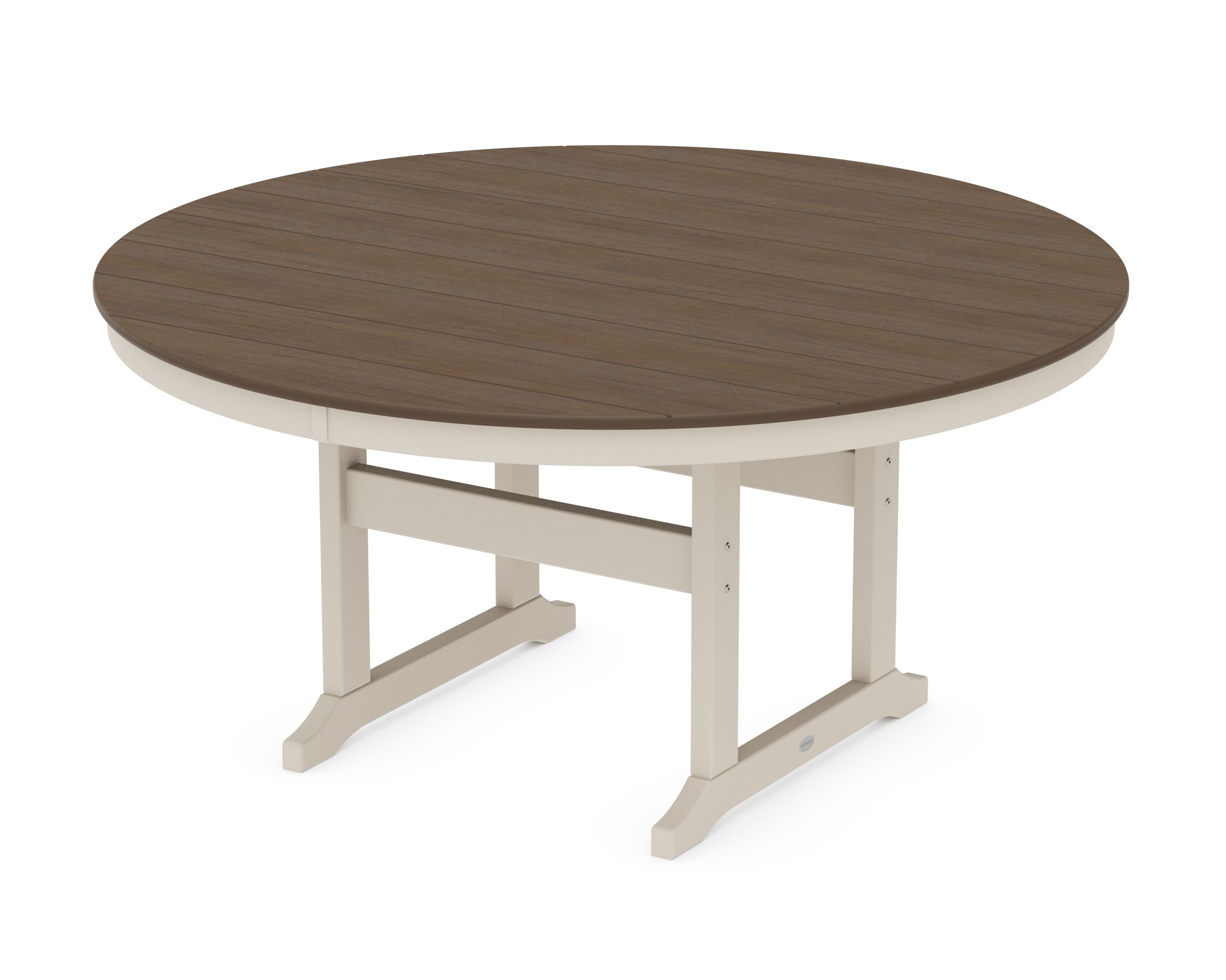 60" Round Farmhouse Dining Table in Sand / Kona