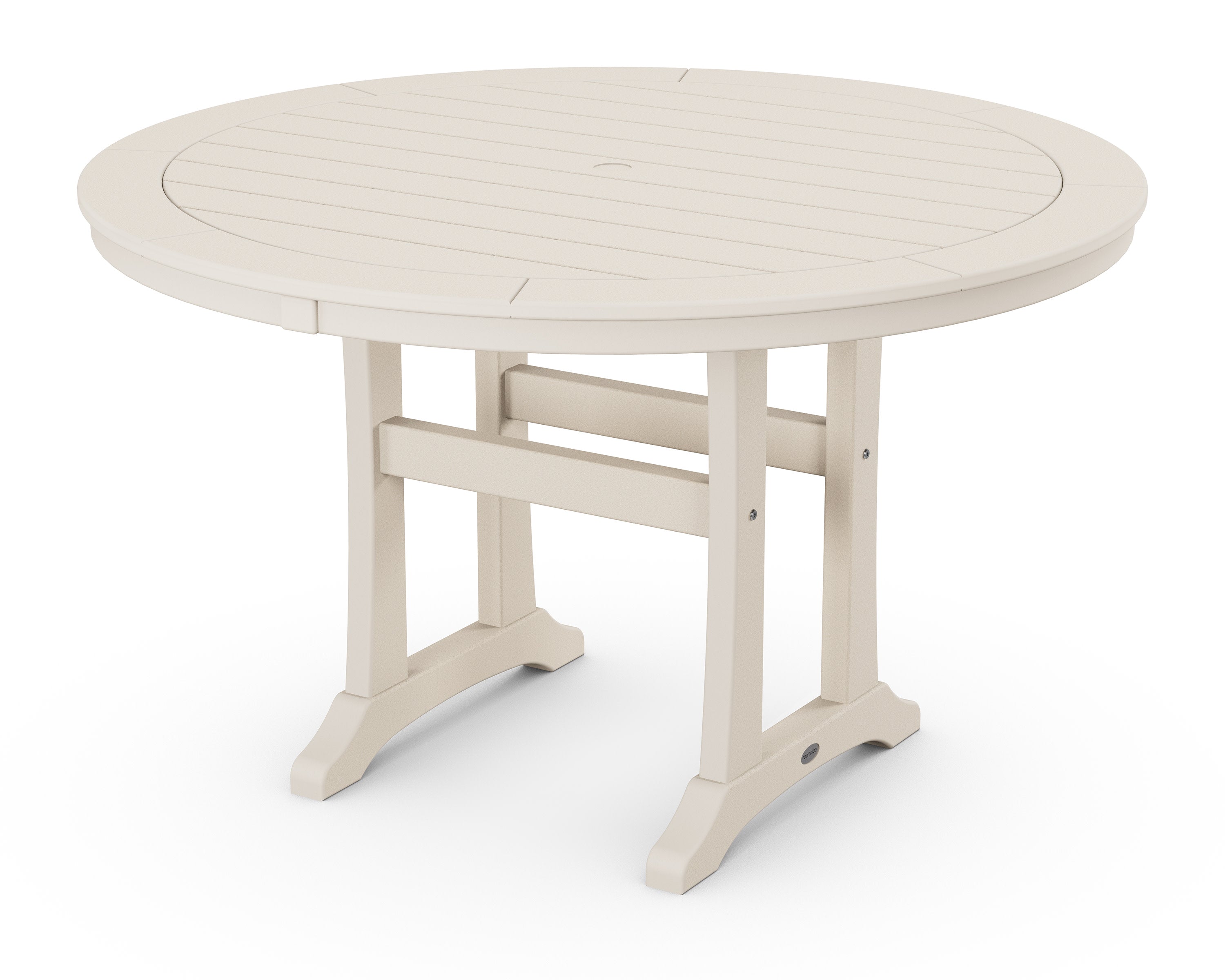 Nautical Trestle 48" Round Dining Table in Sand