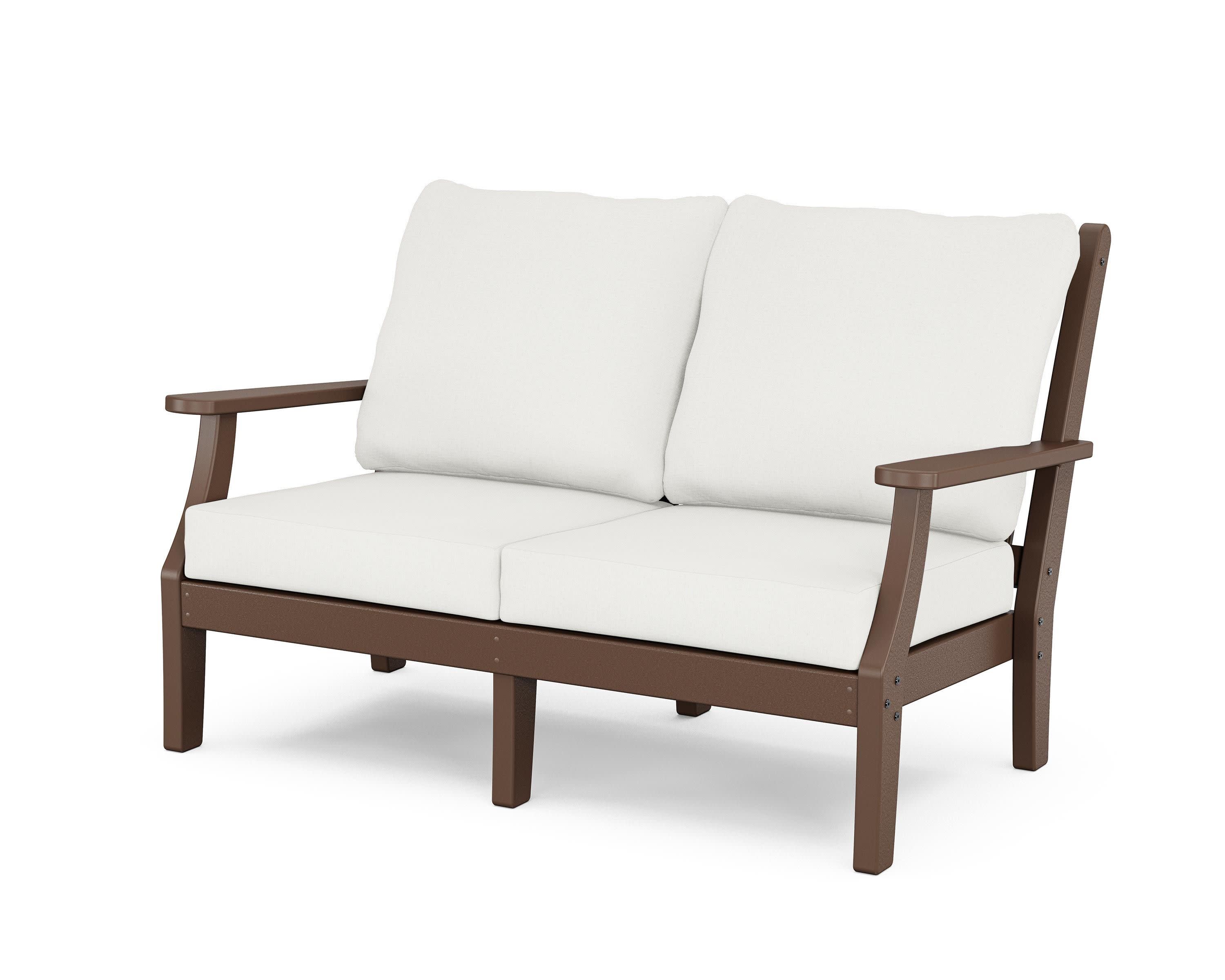 Wovendale Deep Seating Loveseat in Mahogany / Natural Linen