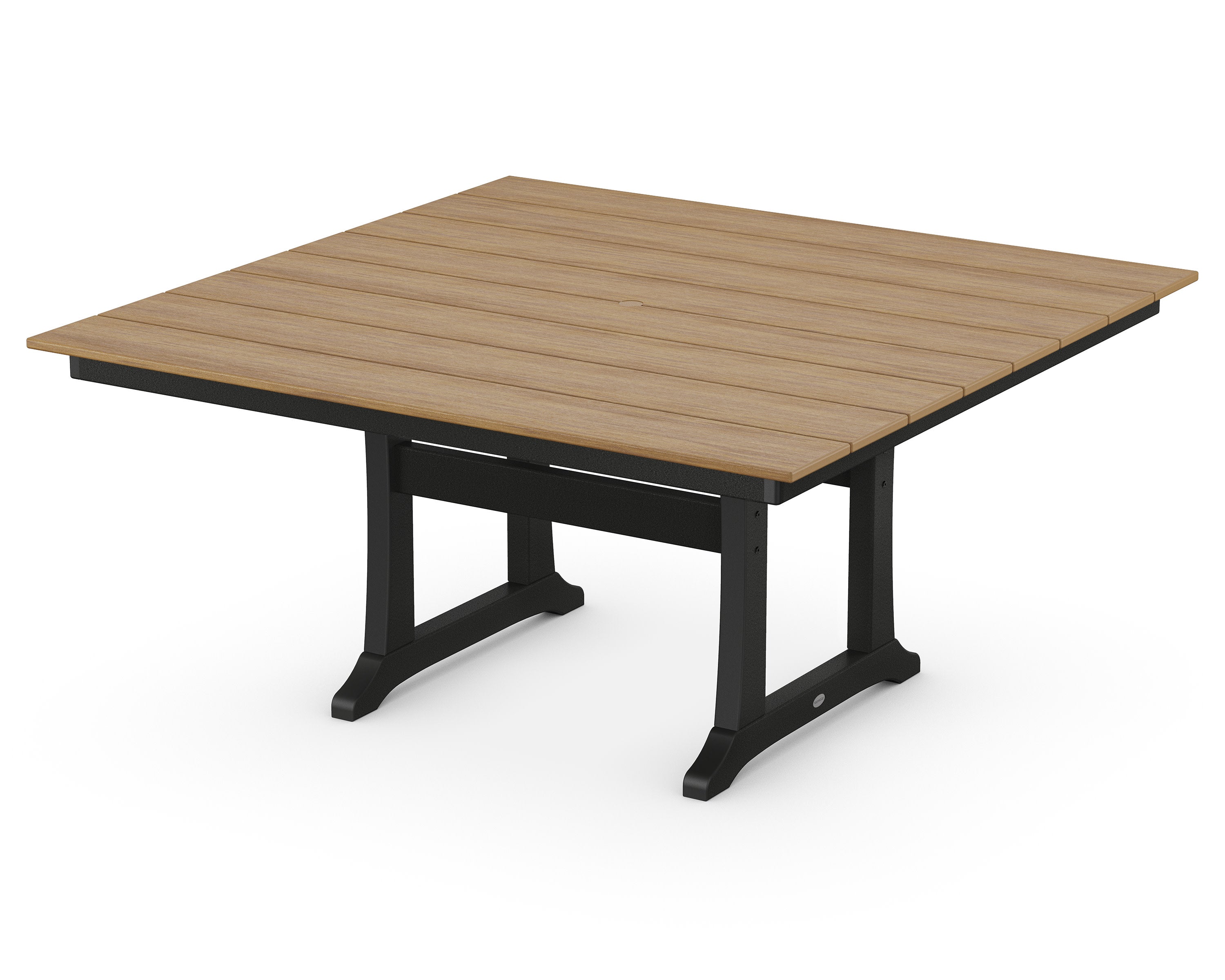 Farmhouse Trestle 59" Dining Table in Black / Natural