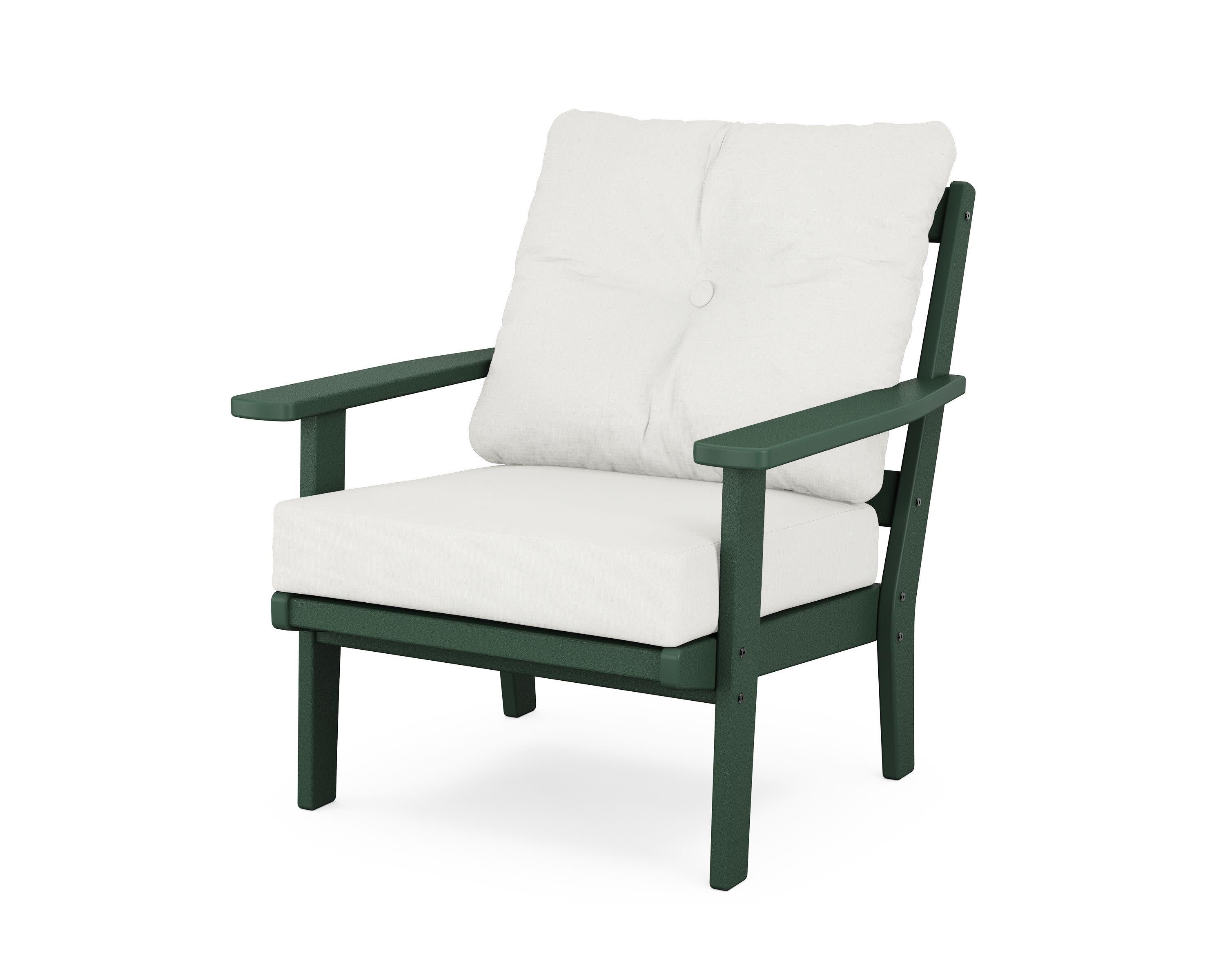 Prairie Deep Seating Chair in Green / Natural Linen