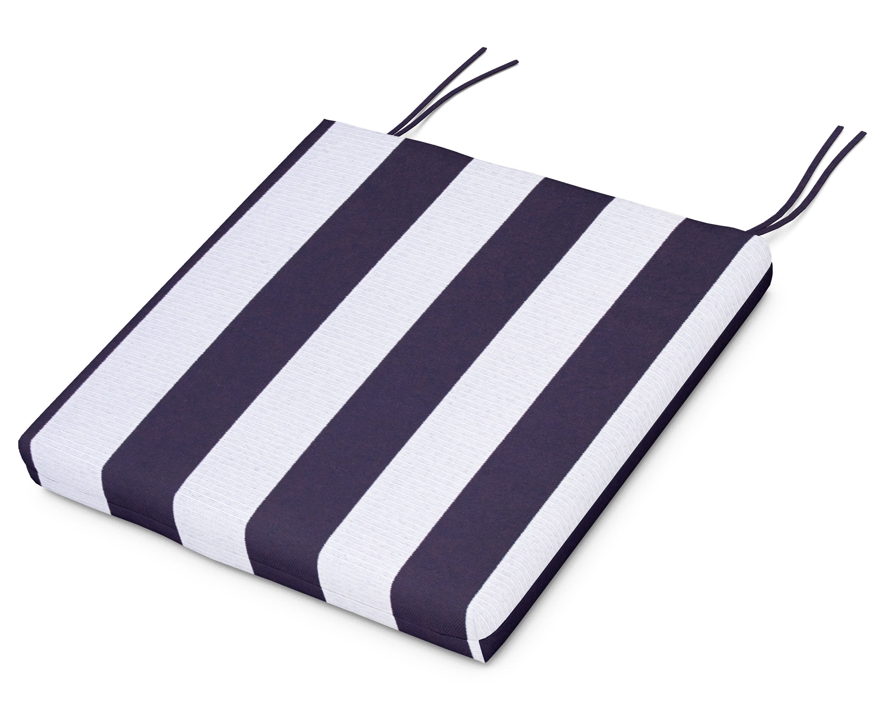 Seat Cushion 17"D x 20.75"W x 2.5"H in Cabana Stripe Navy