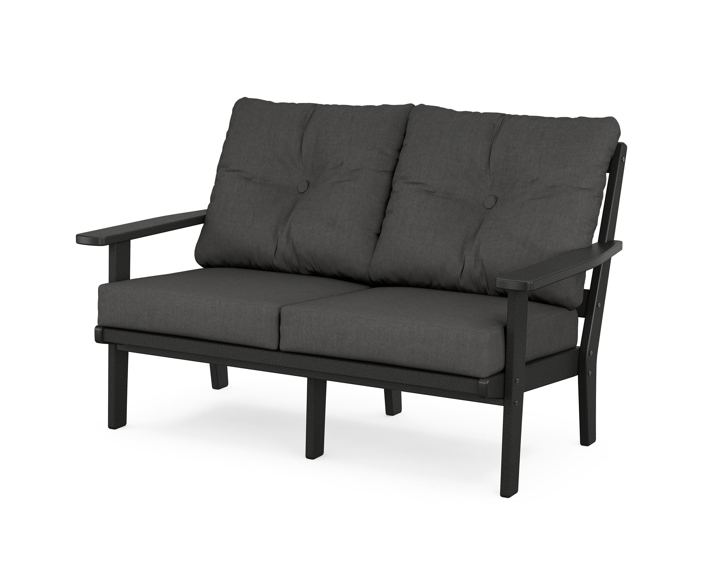 Prairie Deep SeatingLoveseat in Black / Spectrum Carbon