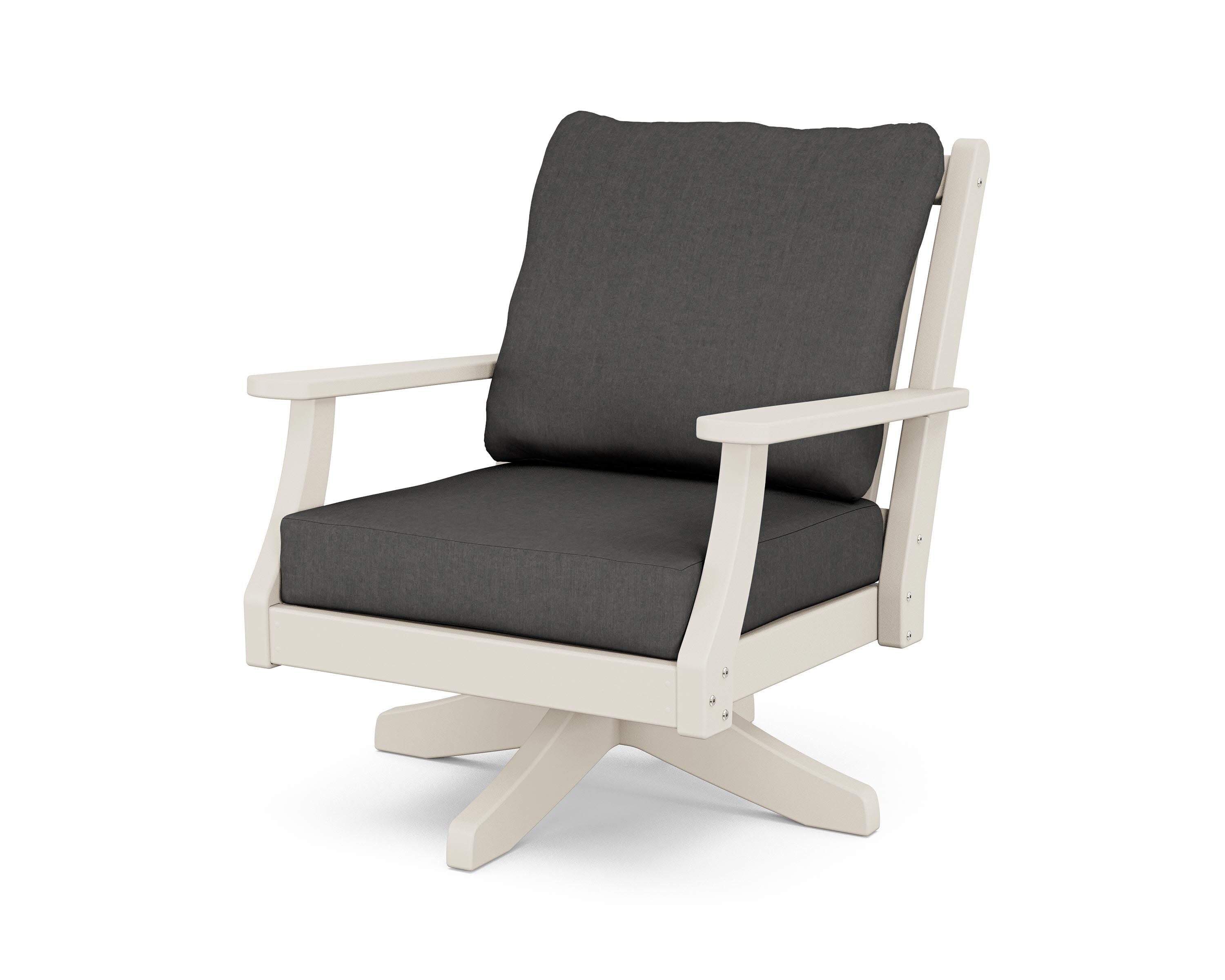 Wovendale Deep Seating Swivel Chair in Sand / Spectrum Carbon