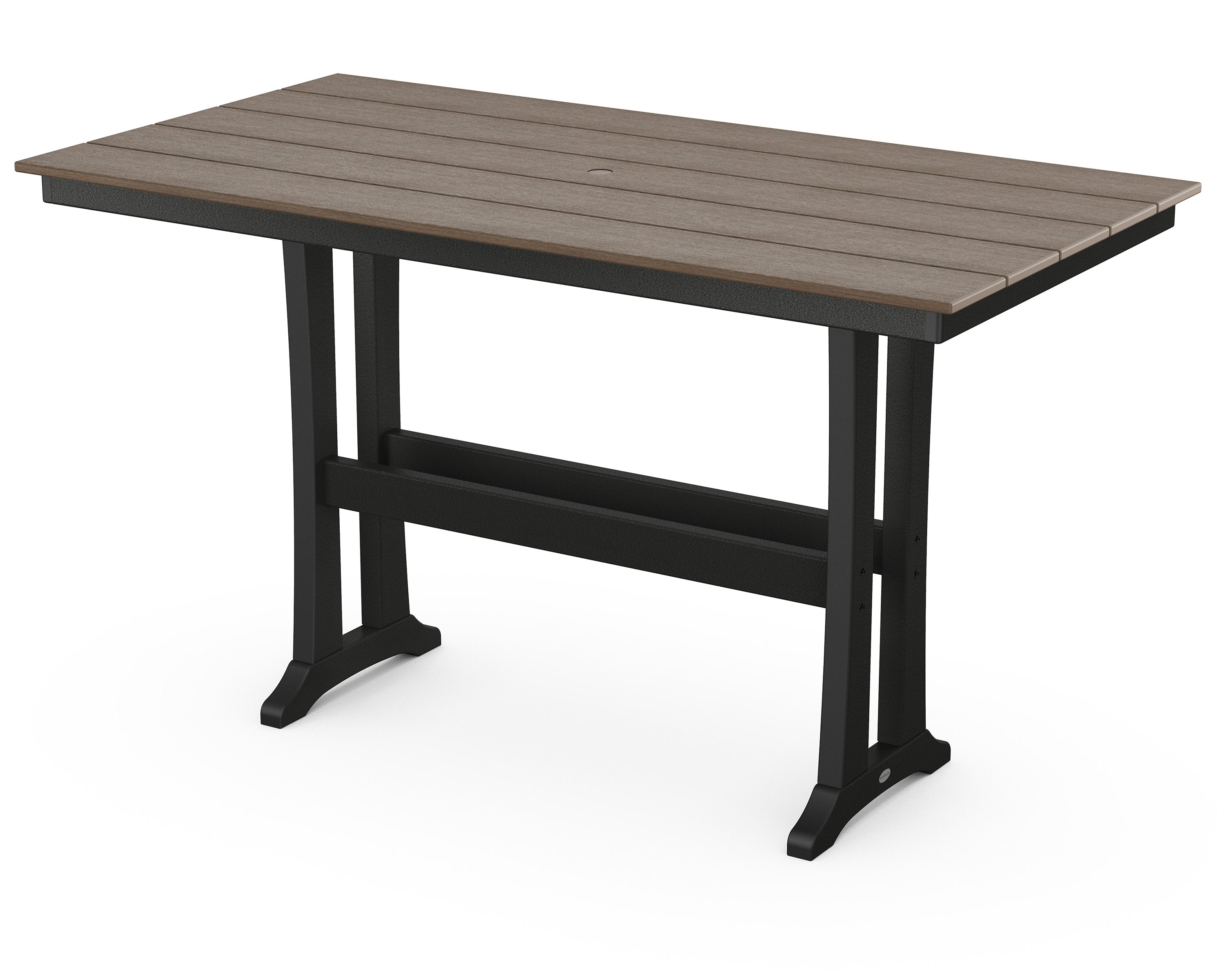 Farmhouse Trestle 37" x 72" Bar Table in Black / Kona