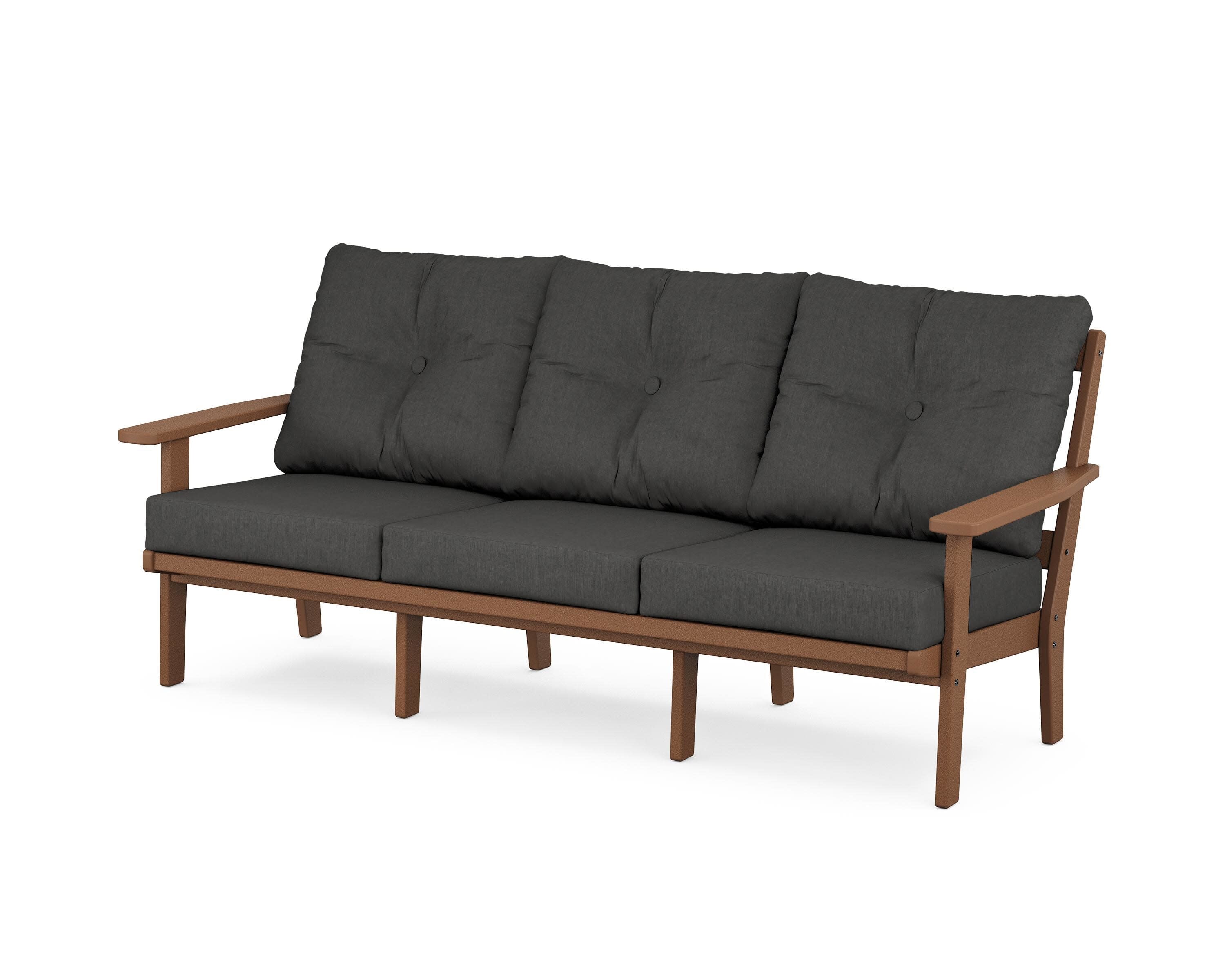 PrairieDeep Seating Sofa in Teak / Spectrum Carbon