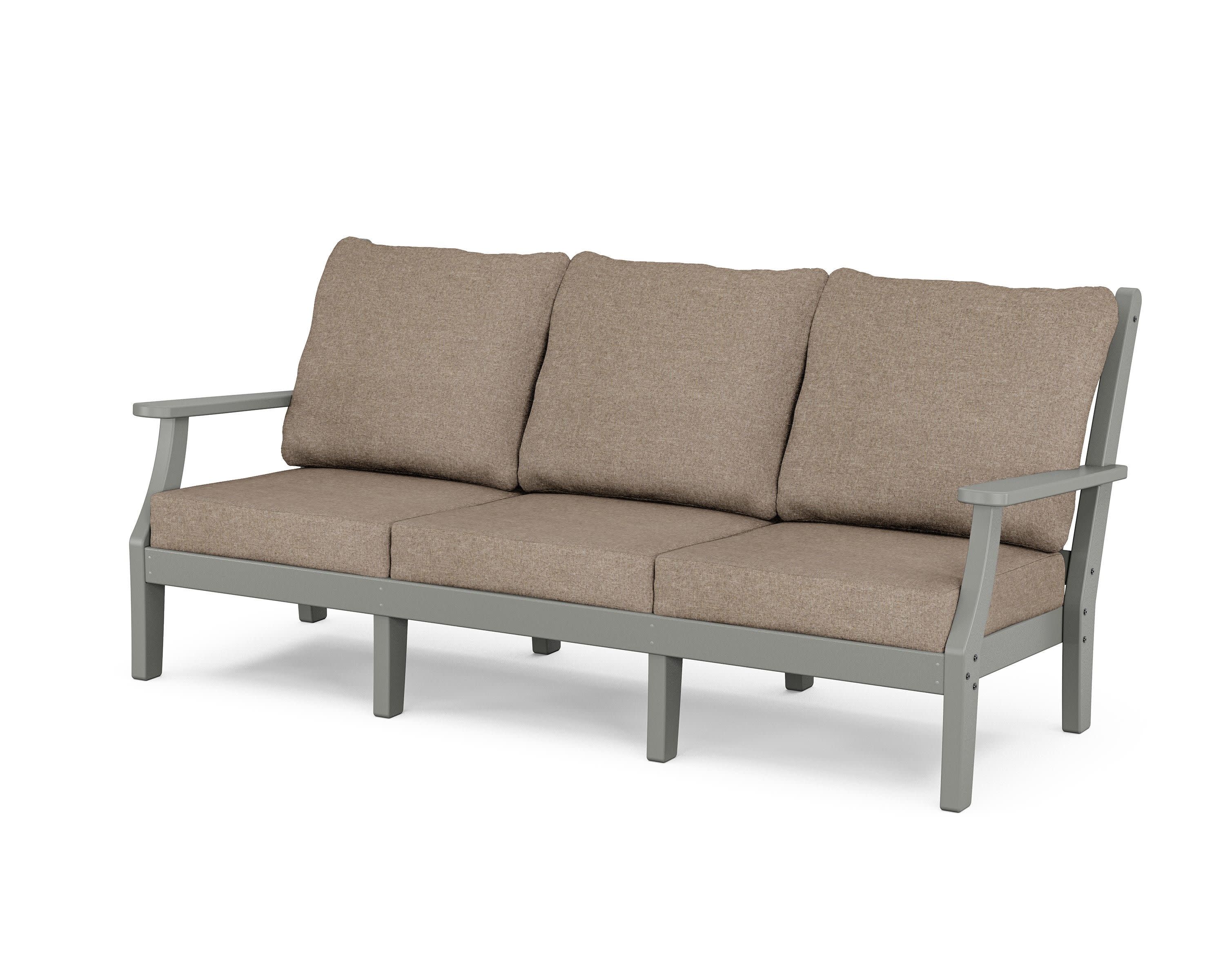 Wovendale Deep Seating Sofa in Slate Grey / Spiced Burlap