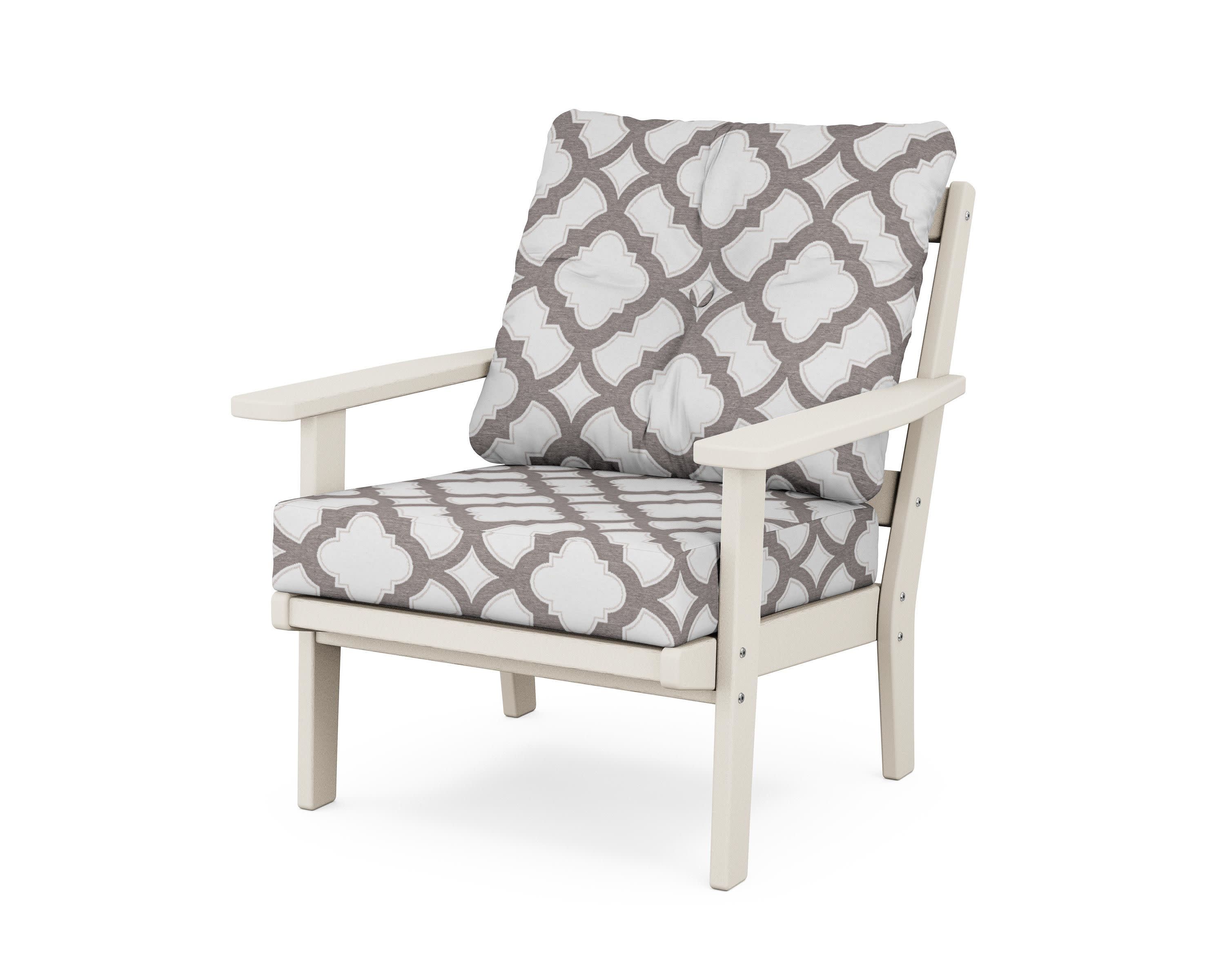 Prairie Deep Seating Chair in Sand / Trellis Grey Mist