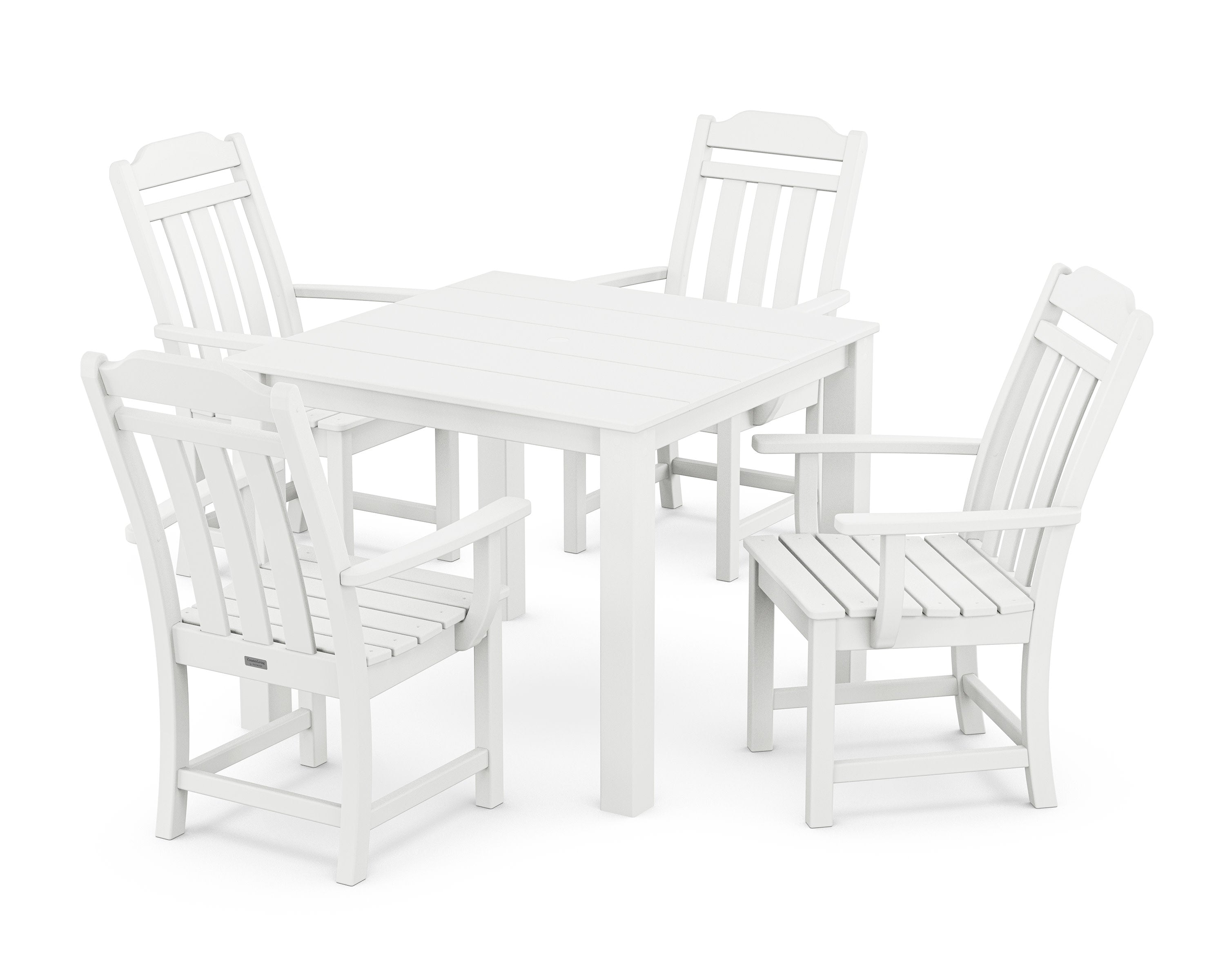 Cottage 5-Piece Parsons Dining Set in White