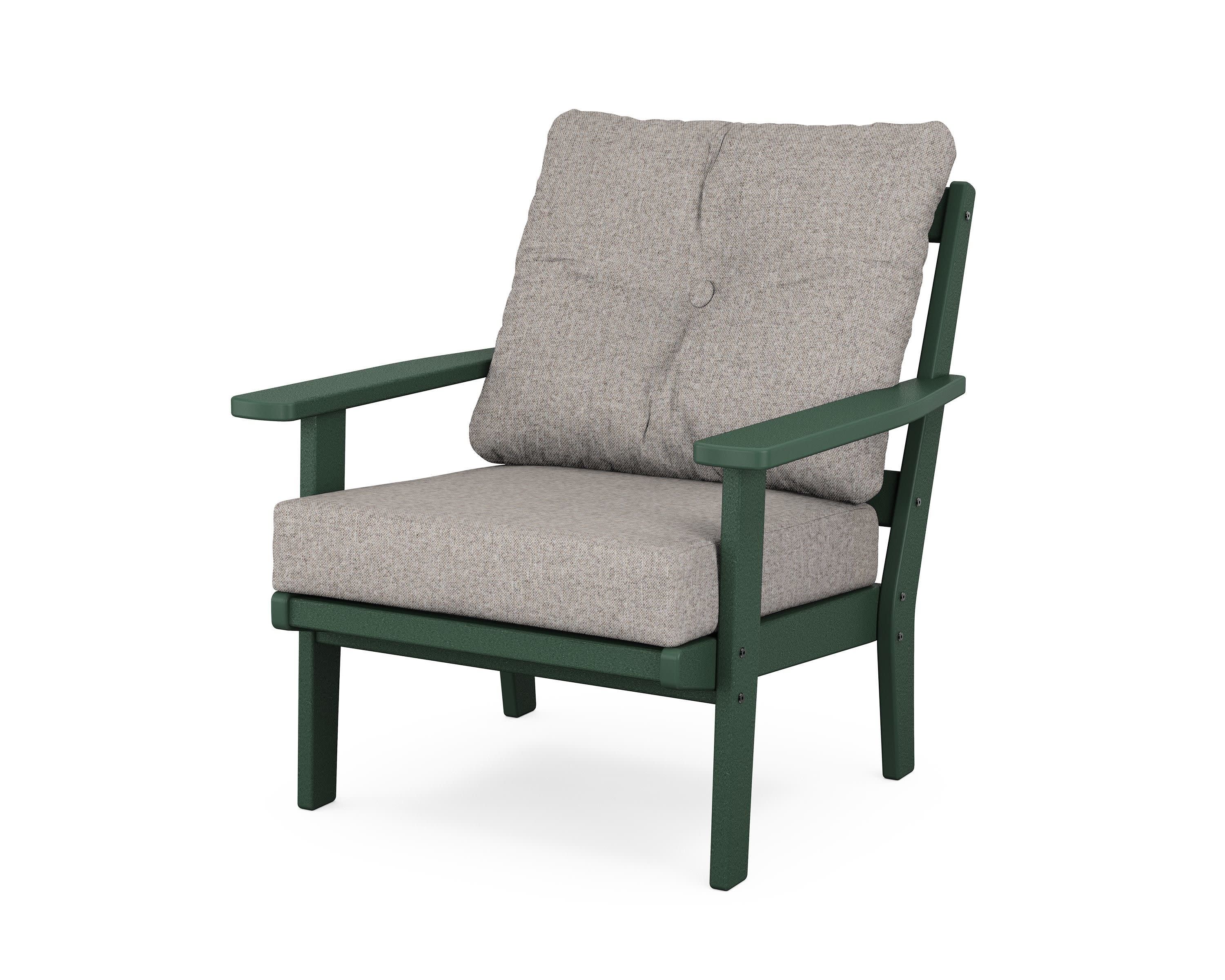 Prairie Deep Seating Chair in Green / Weathered Tweed