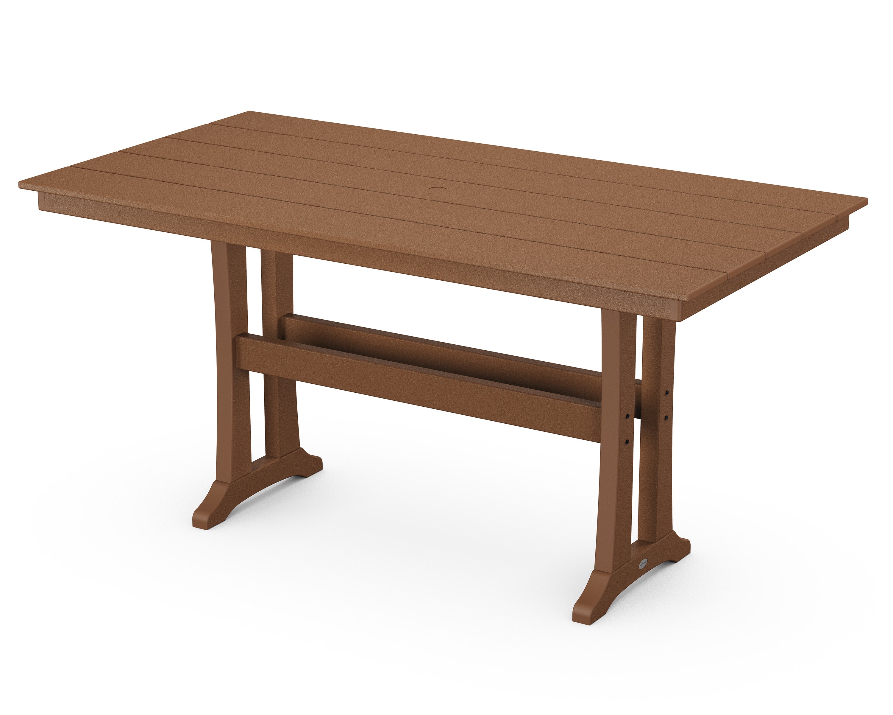 Farmhouse Trestle 37" x 72" Counter Table in Teak