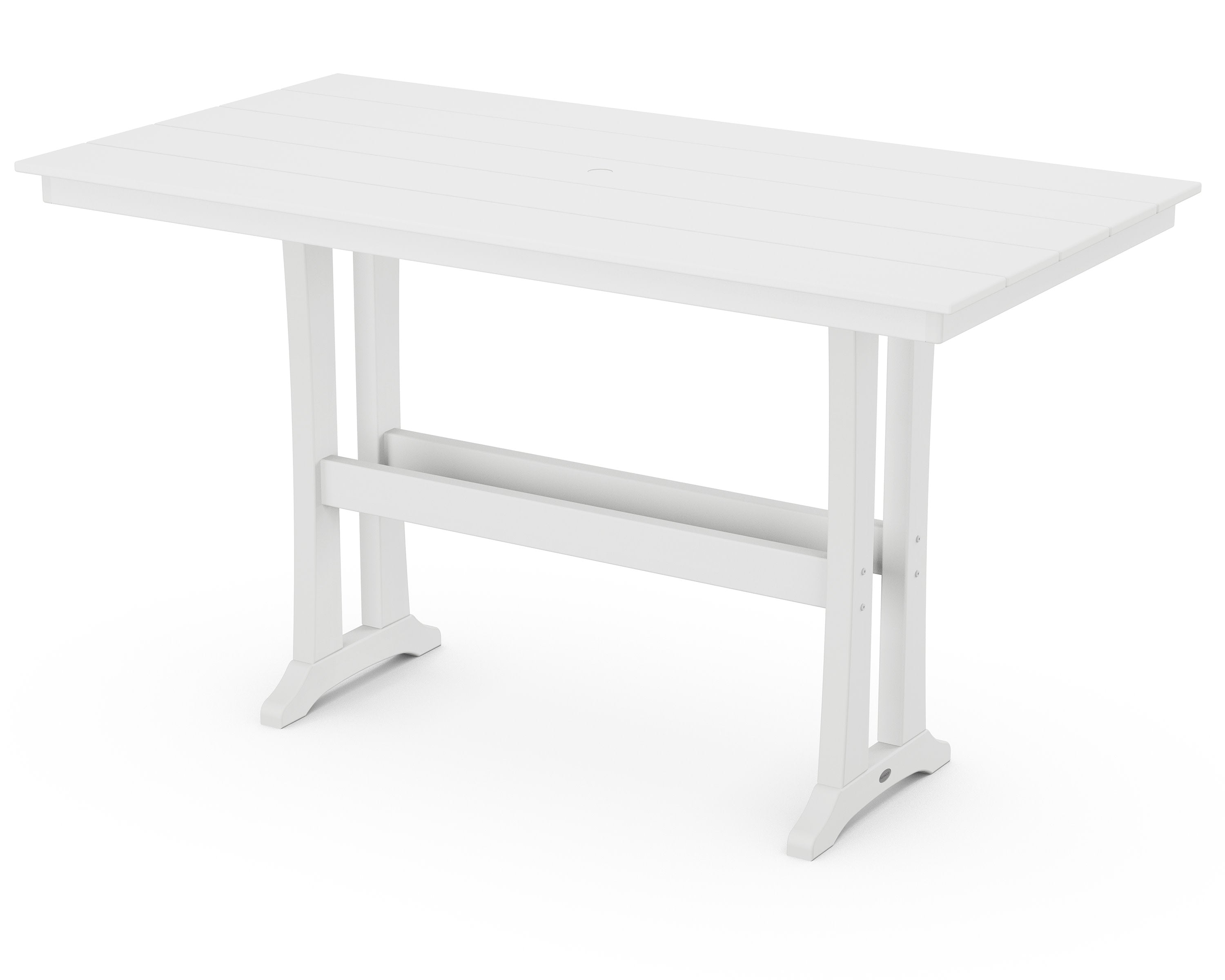 Farmhouse Trestle 37" x 72" Bar Table in White