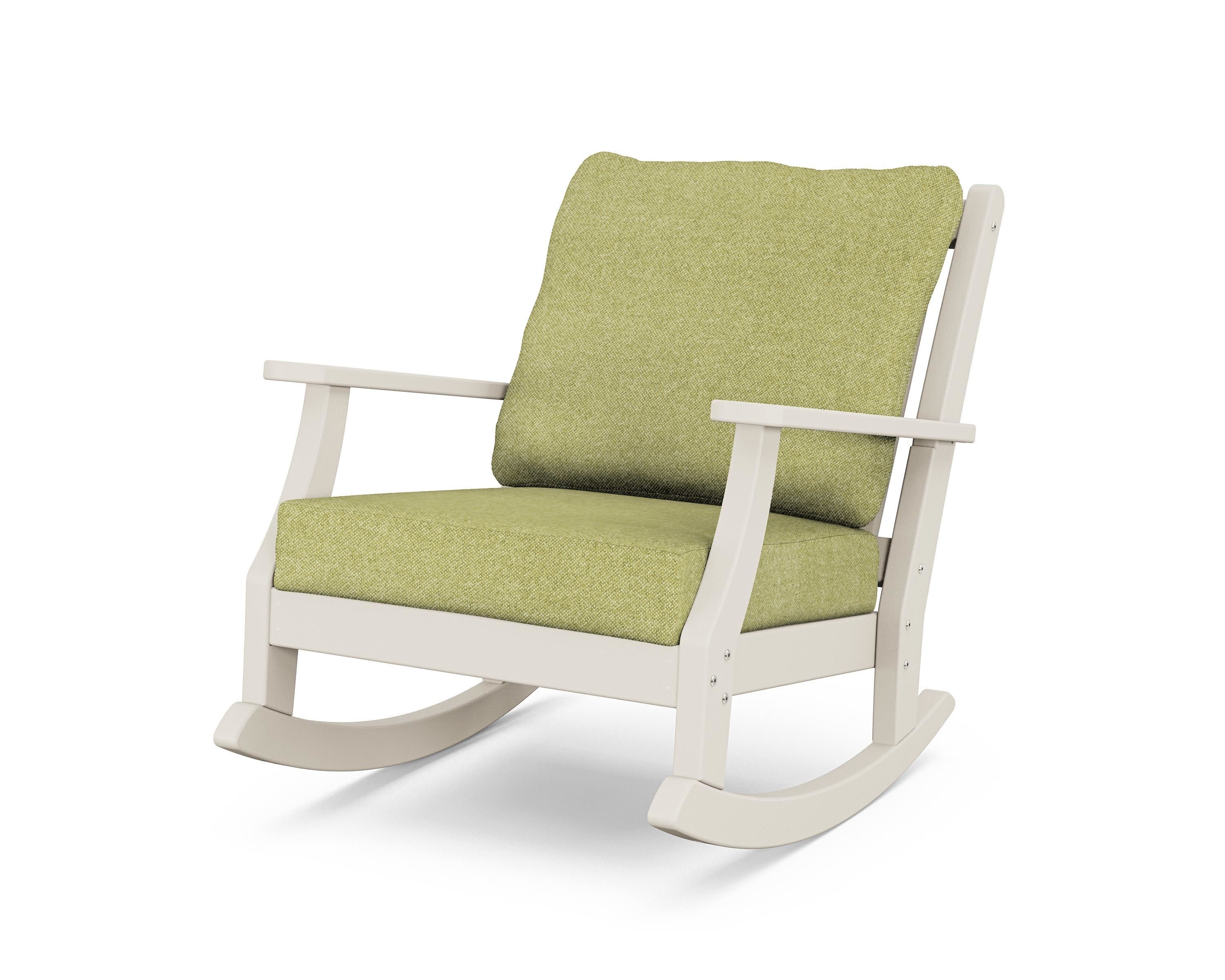 Wovendale Deep Seating Rocking Chair in Sand / Chartreuse Boucle