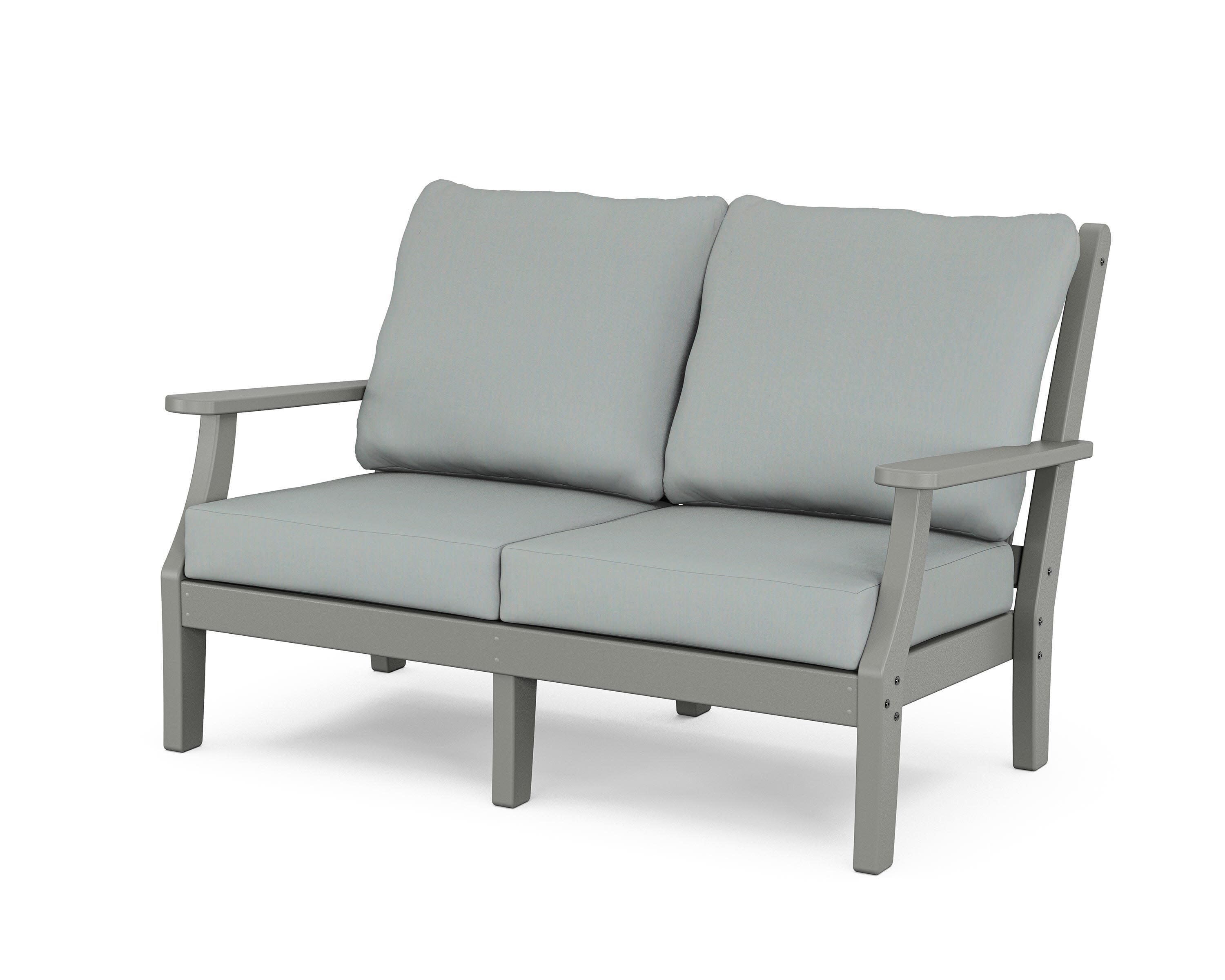 Wovendale Deep Seating Loveseat in Slate Grey / Spa