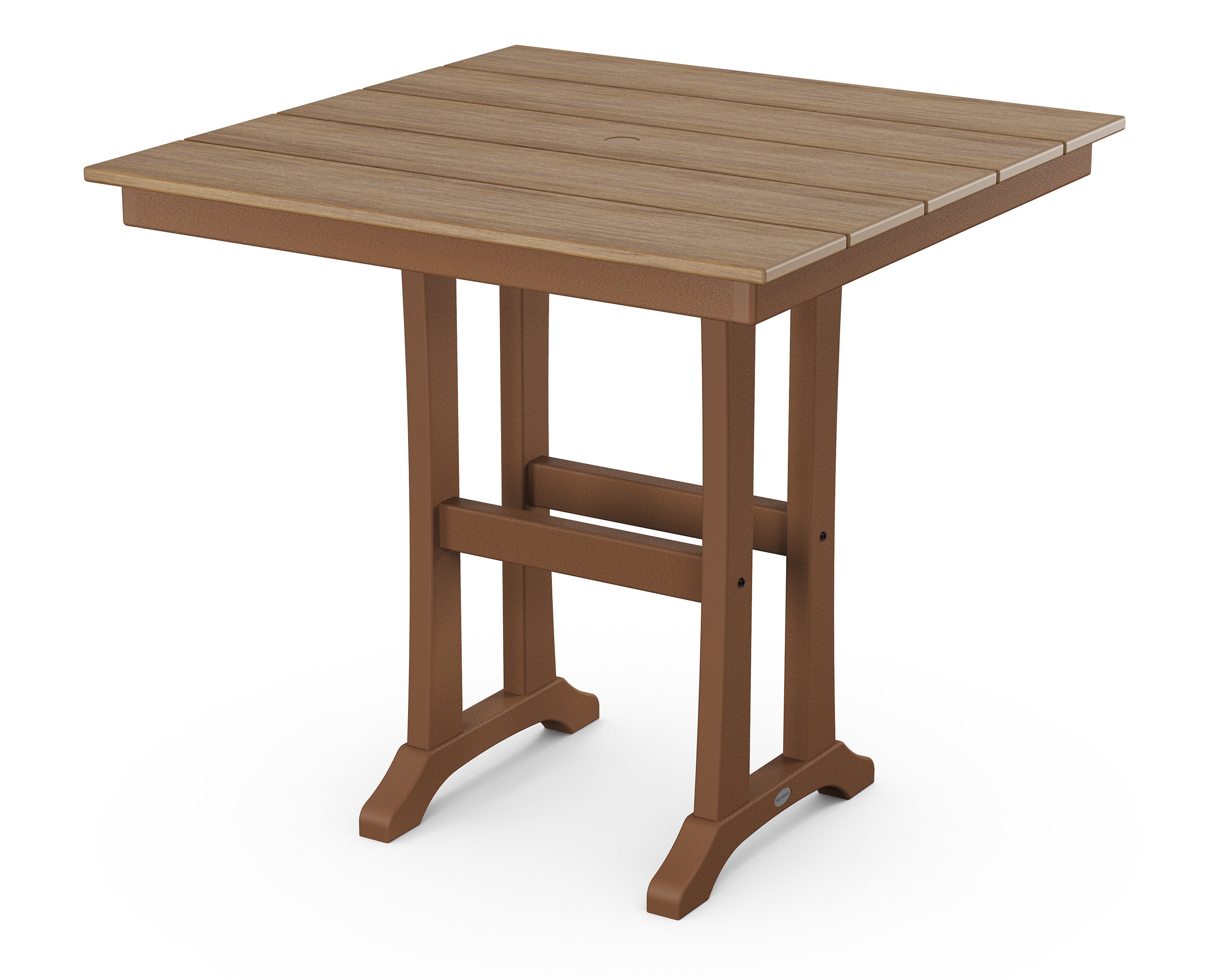Farmhouse Trestle 37" Counter Table in Teak / Natural