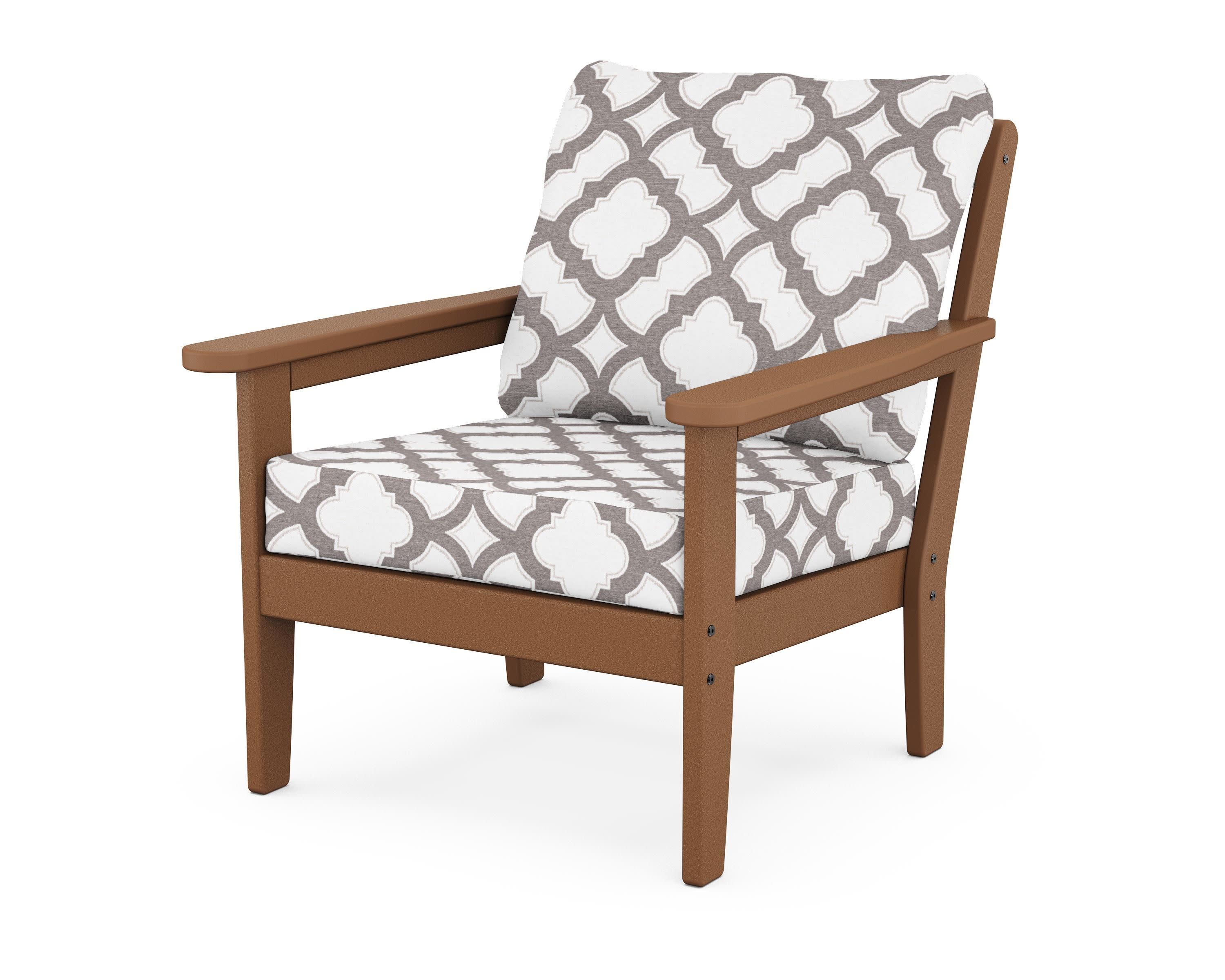 Cottage Deep Seating Chair in Teak / Trellis Grey Mist