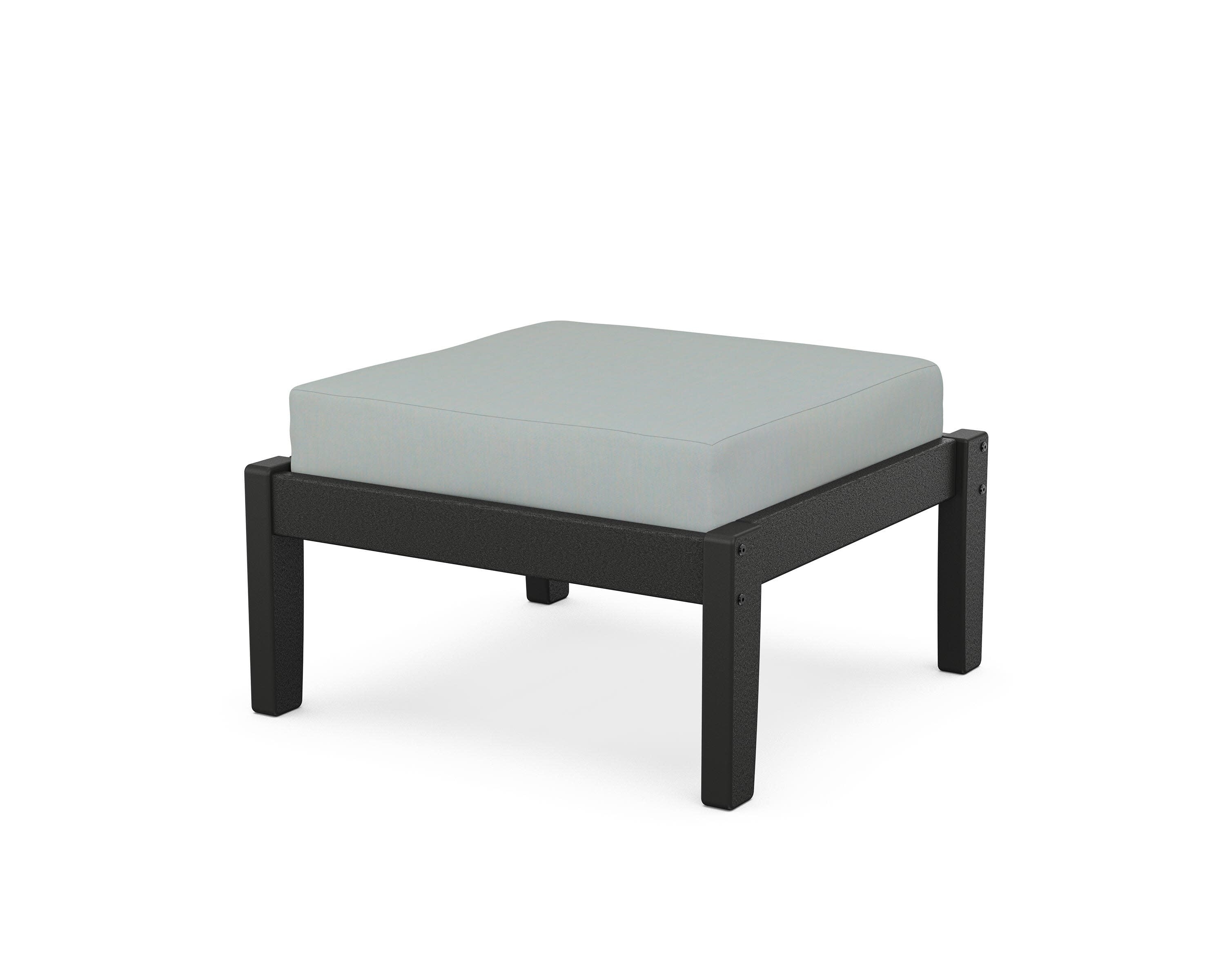 Deep Seating Ottoman in Black / Spa