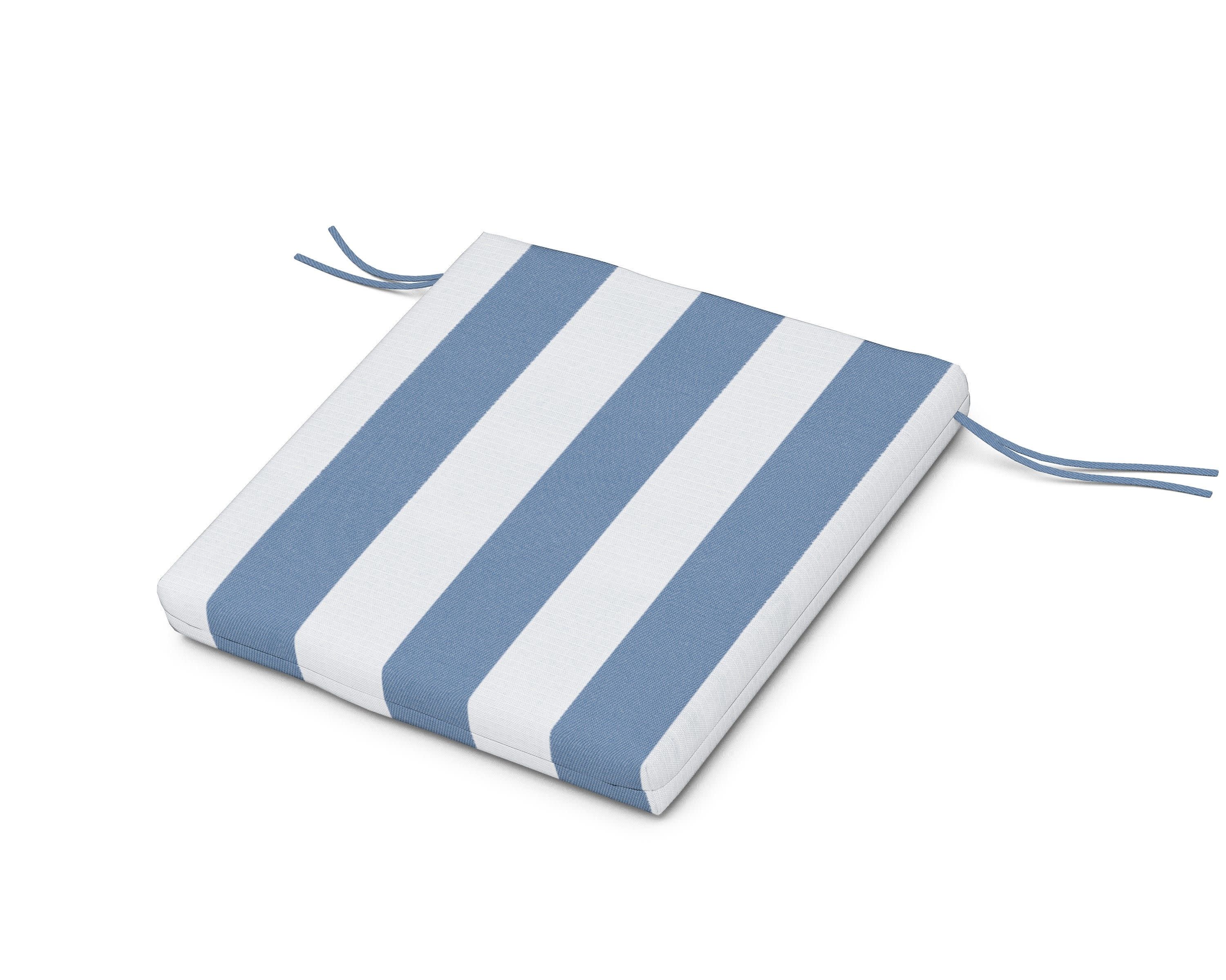 Seat Cushion - 20"D x 20"W x 2.5"H in Cabana Stripe Sky Blue