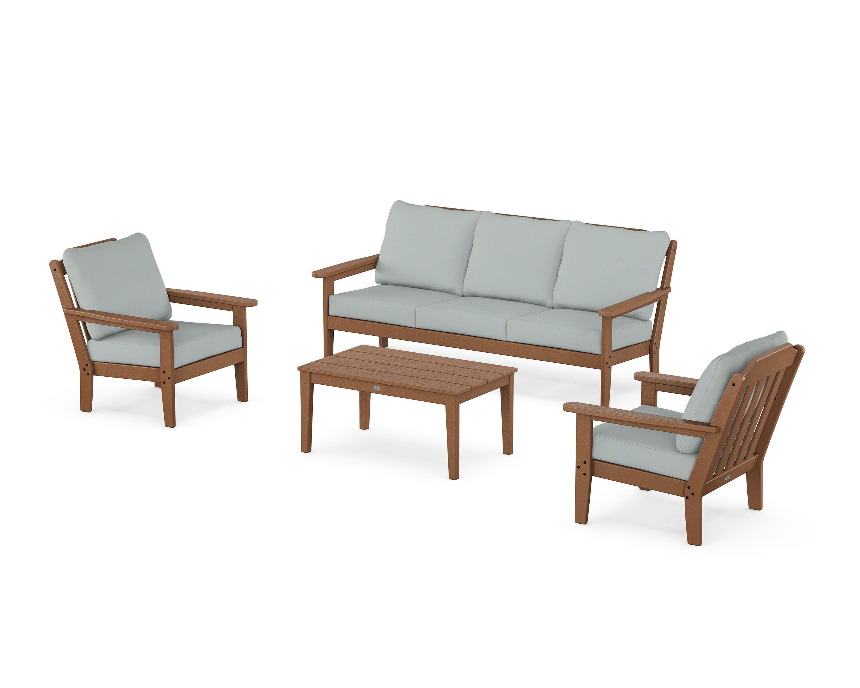 Cottage 4-Piece Deep Seating Set with Sofa in Teak / Spa