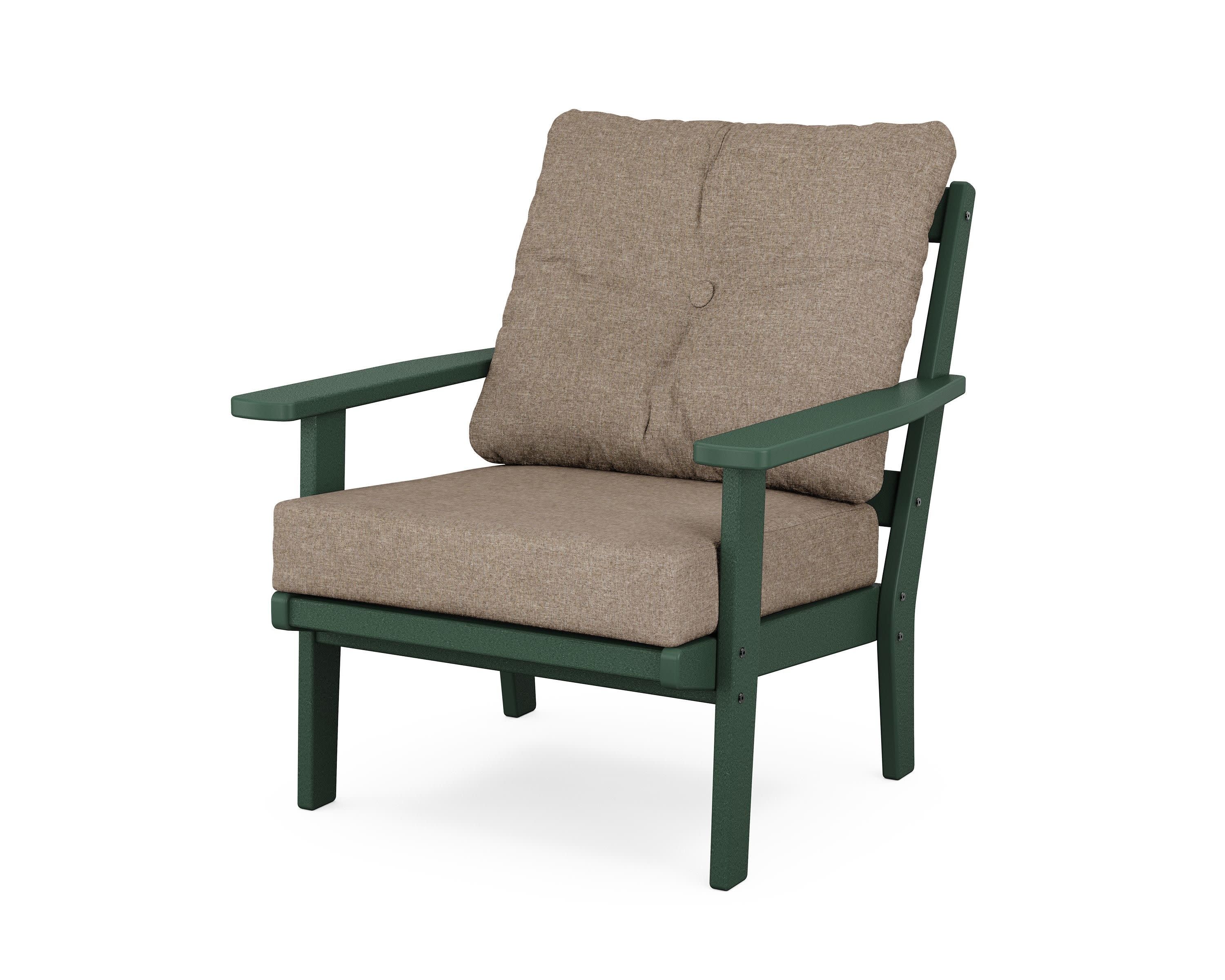 Prairie Deep Seating Chair in Green / Spiced Burlap