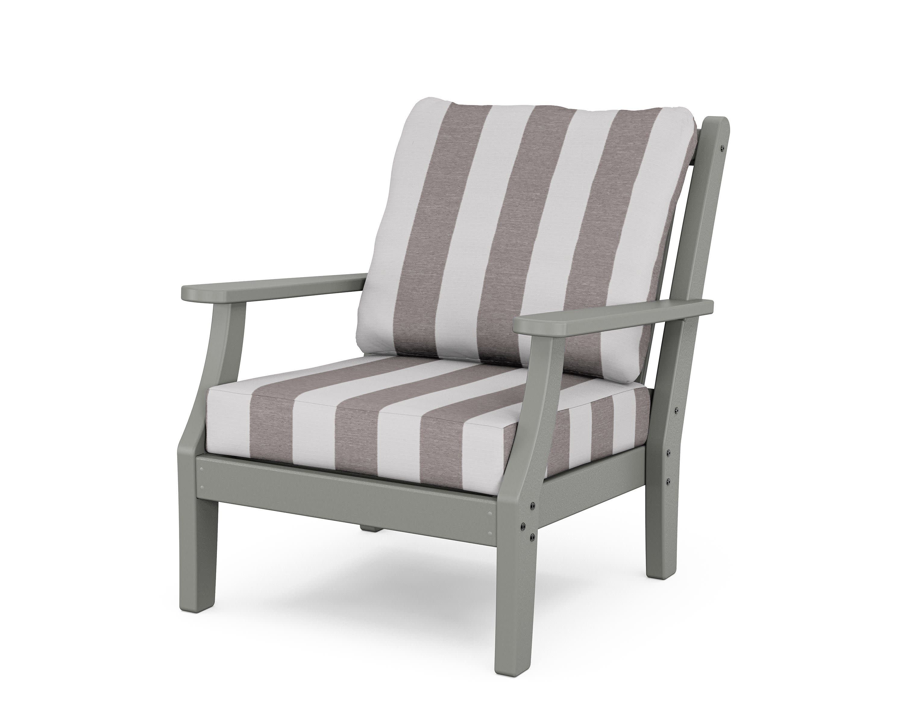Wovendale Deep Seating Chair in Slate Grey / Cabana Stripe Grey Mist