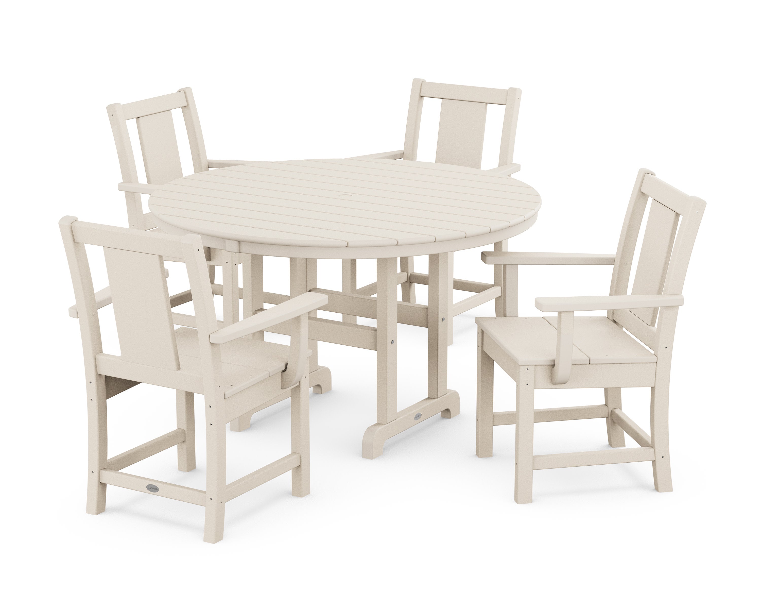 Prairie 5-Piece Round Farmhouse Dining Set in Sand