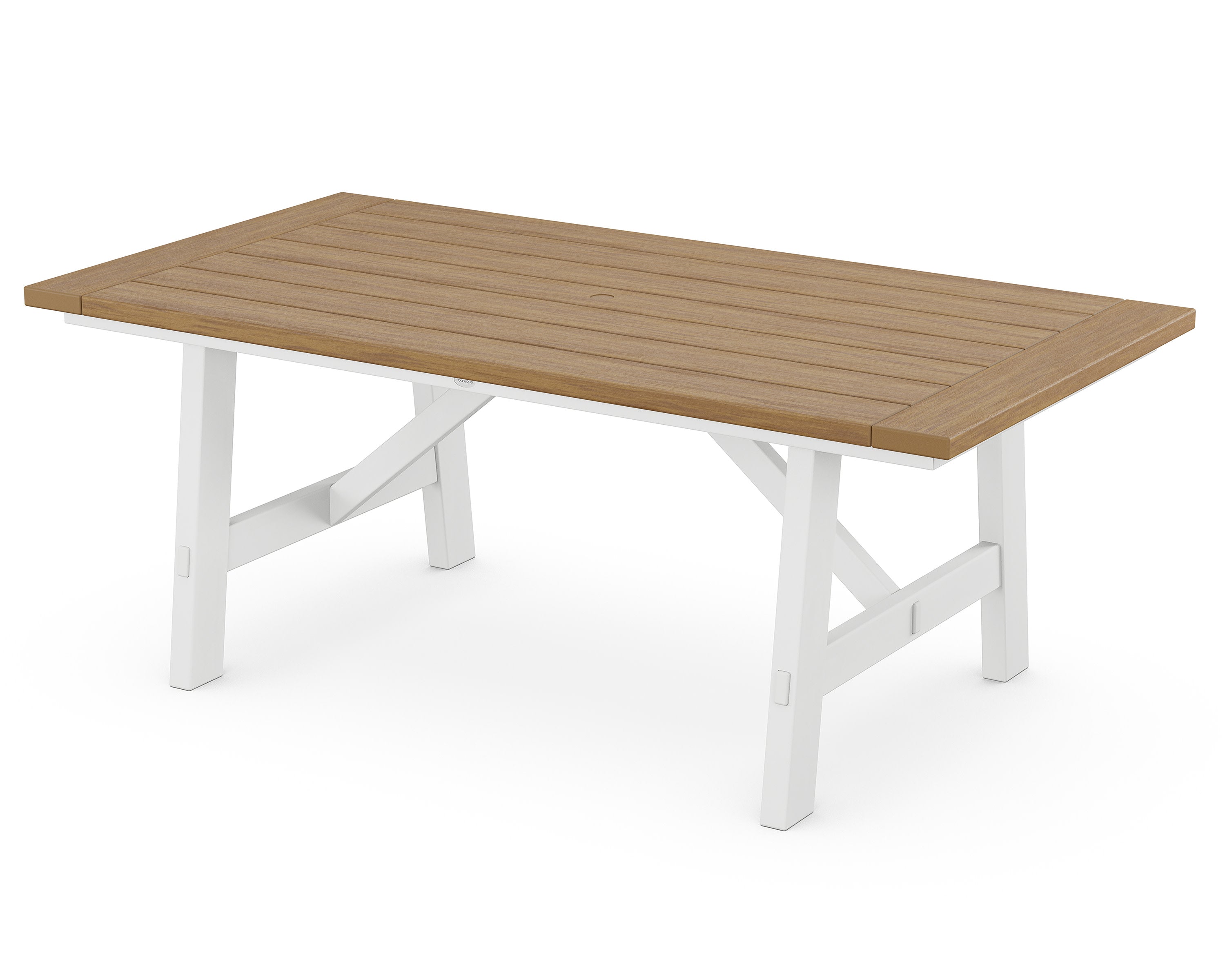 Rustic Farmhouse 39" x 75" Dining Table in White / Natural