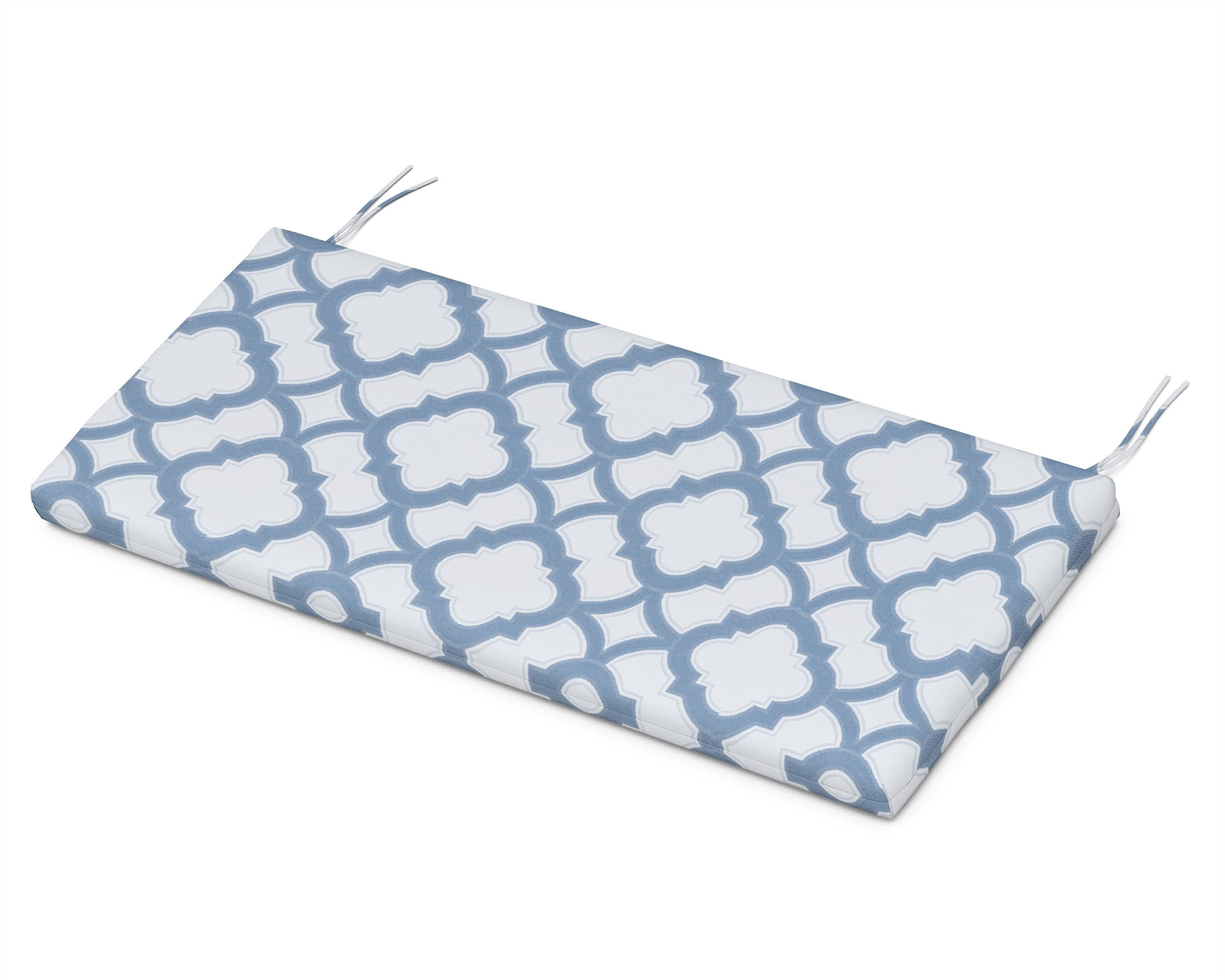 Bench Seat Cushion - 18.5"D x 43.5"W x 2.5"H in Trellis Sky Blue