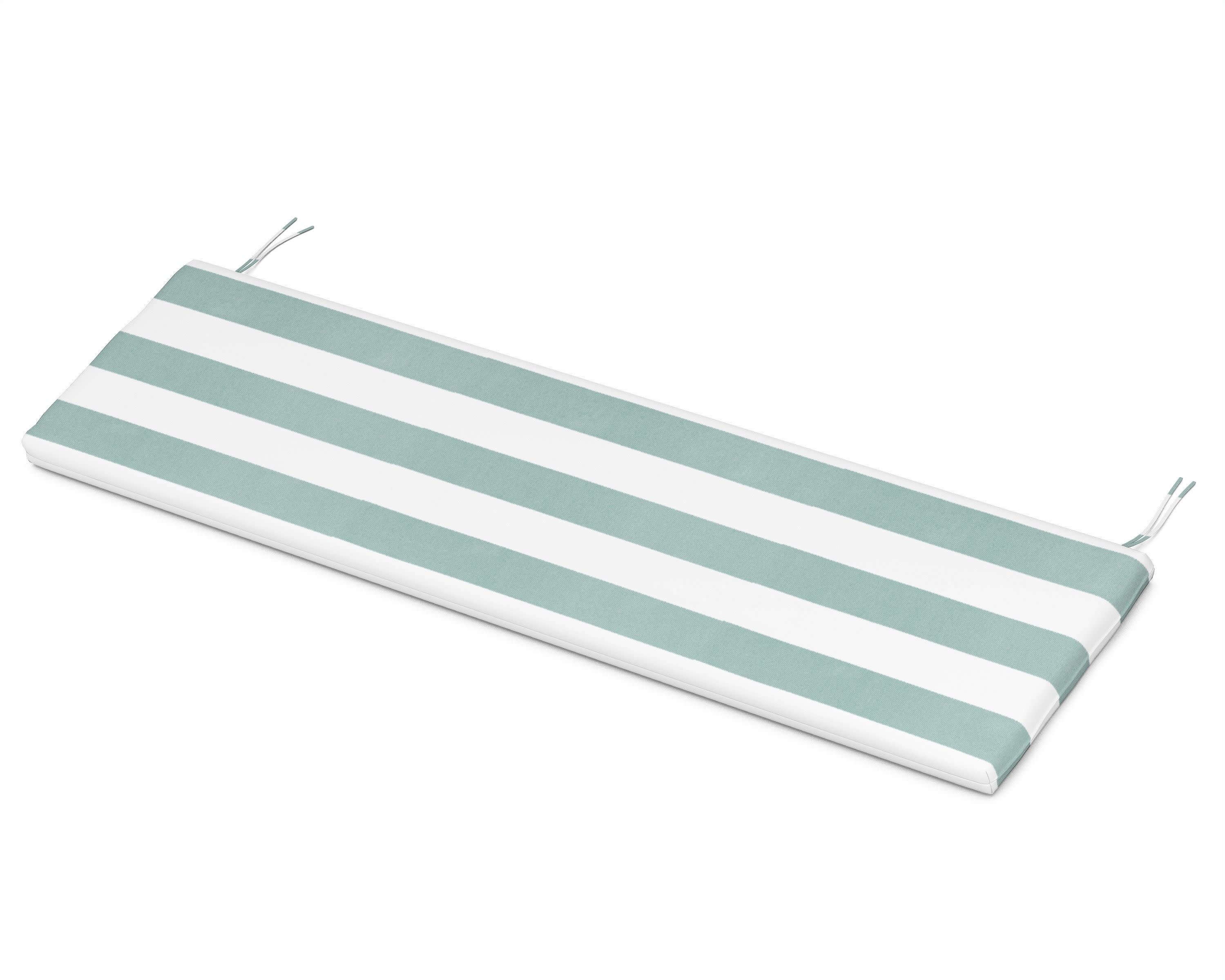 Bench Seat Cushion - 17.5"D x 55"W x 2.5"H in Cabana Stripe Glacier Spa