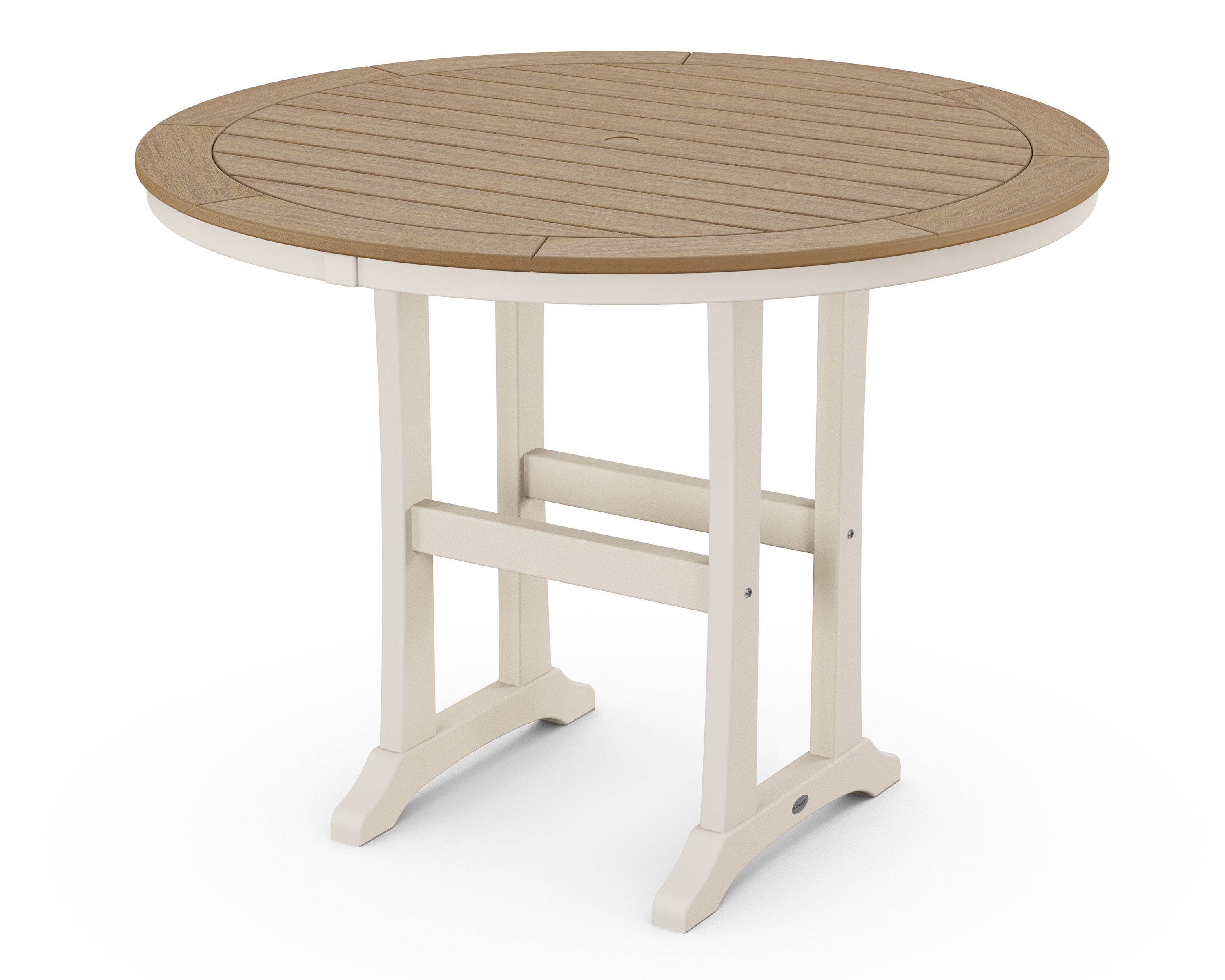 Nautical Trestle 48" Round Counter Table in Sand / Natural