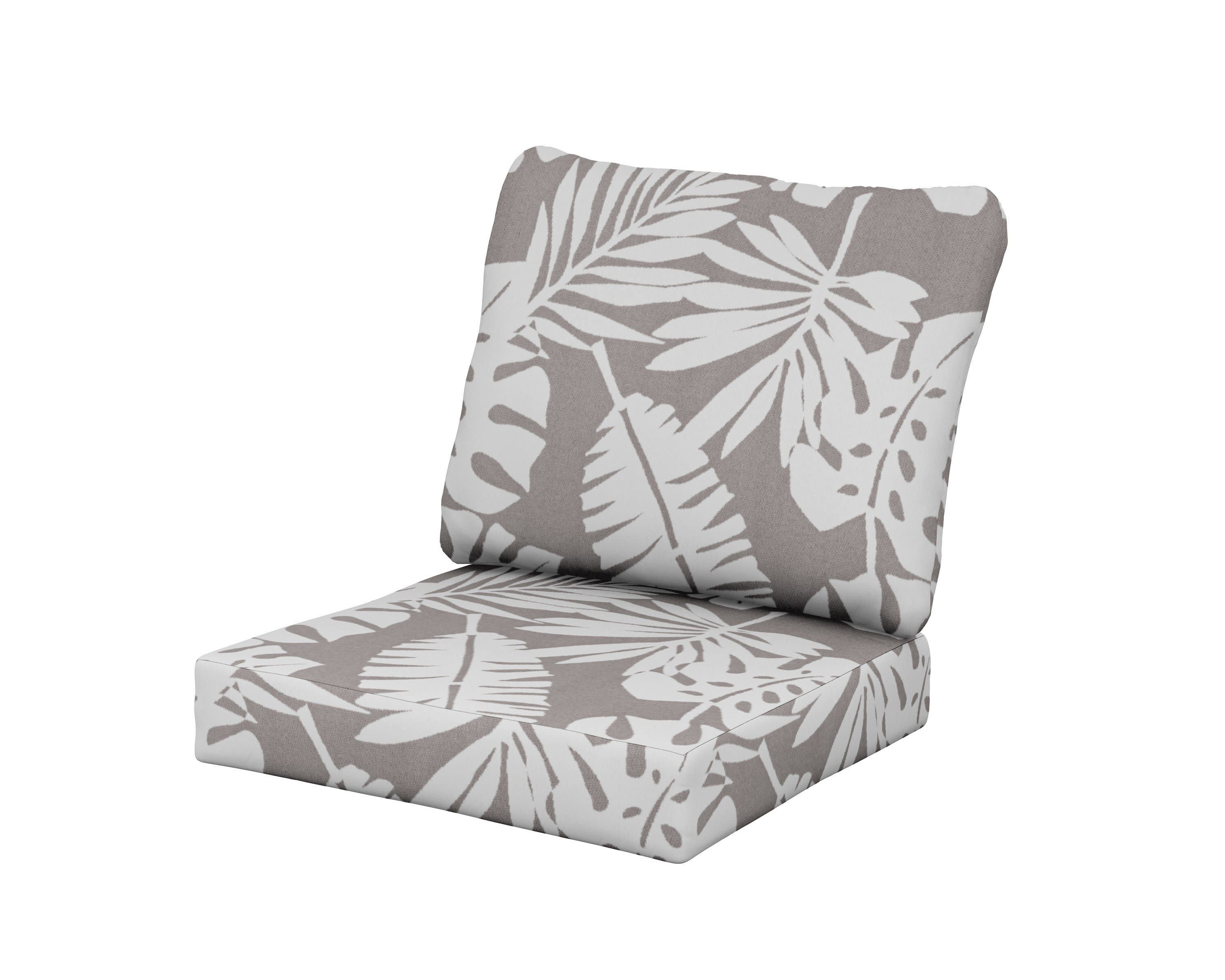 Baffle Seat/Back Cushion in Leaf Grey Mist