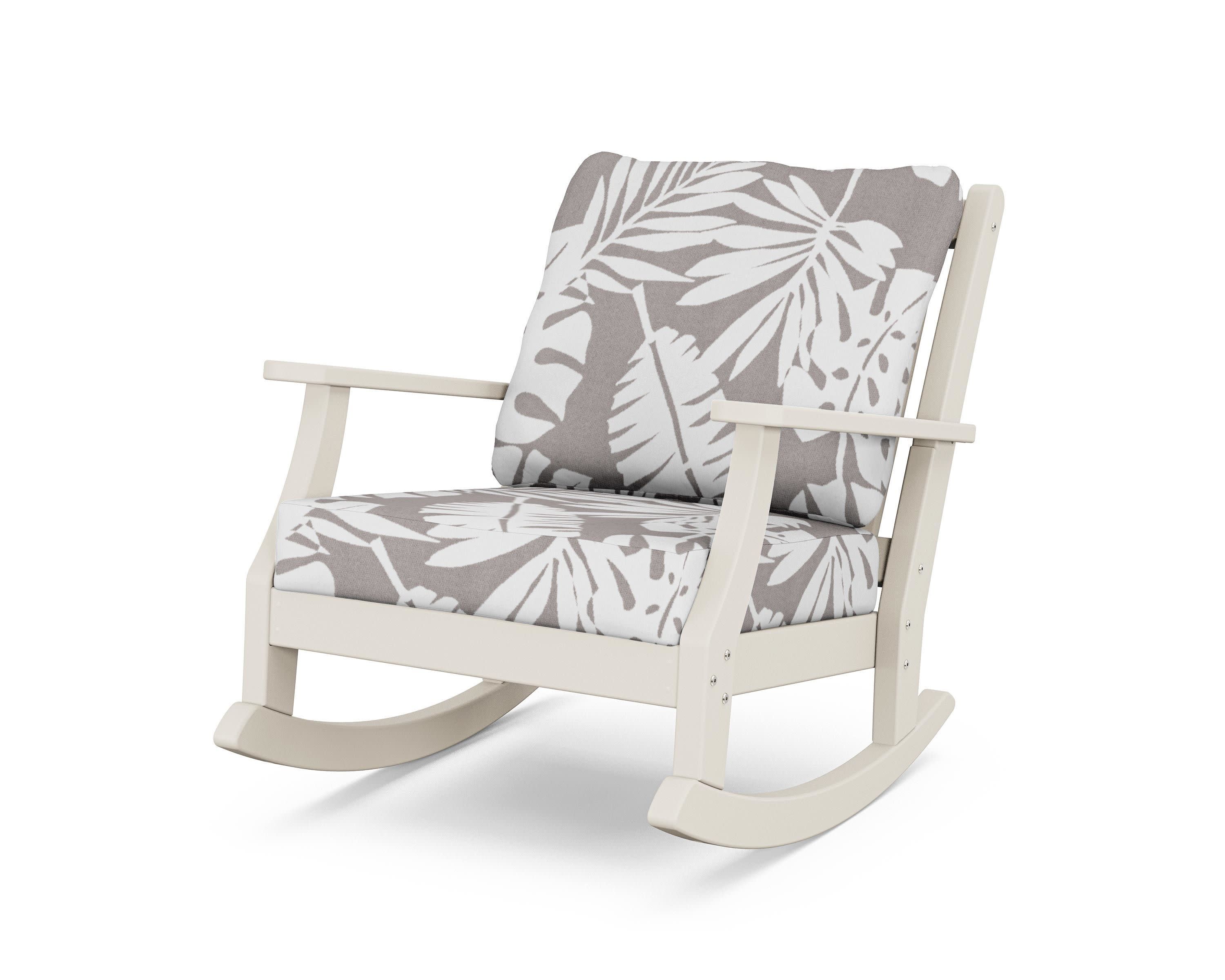 Wovendale Deep Seating Rocking Chair in Sand / Leaf Grey Mist