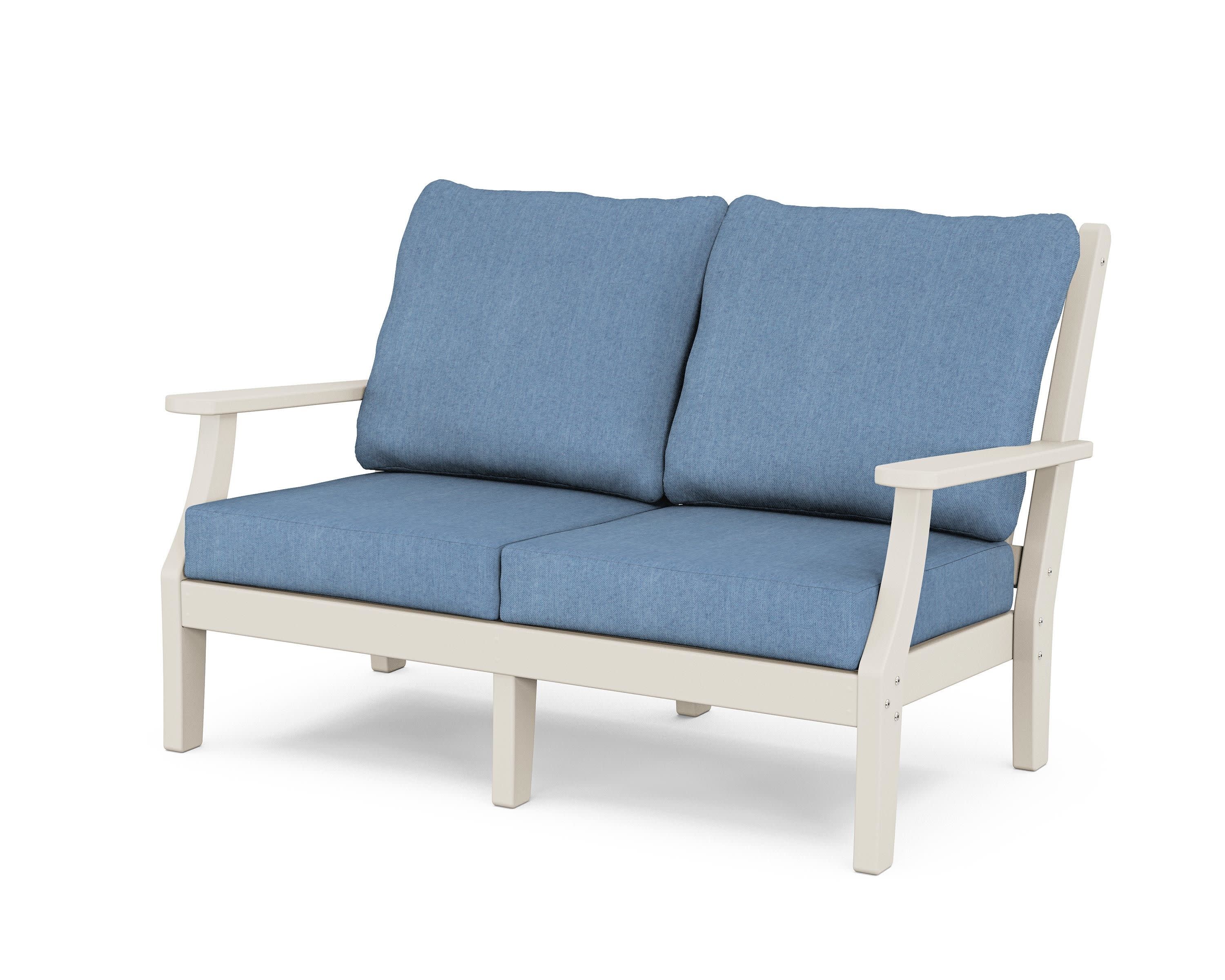 Wovendale Deep Seating Loveseat in Sand / Sky Blue