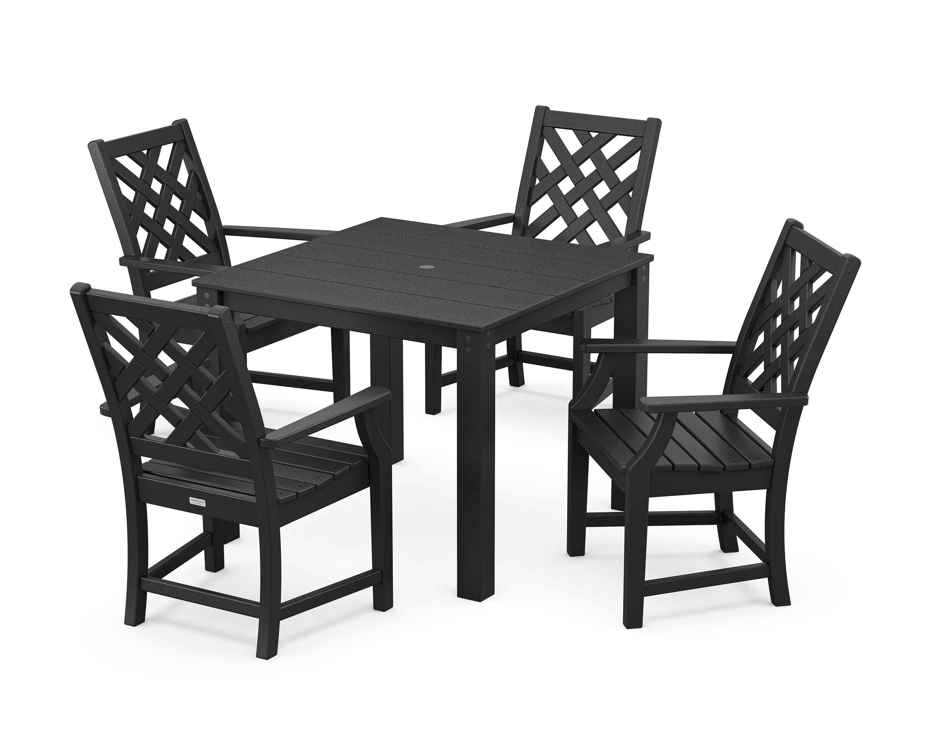 Wovendale 5-Piece Parsons Dining Set in Black
