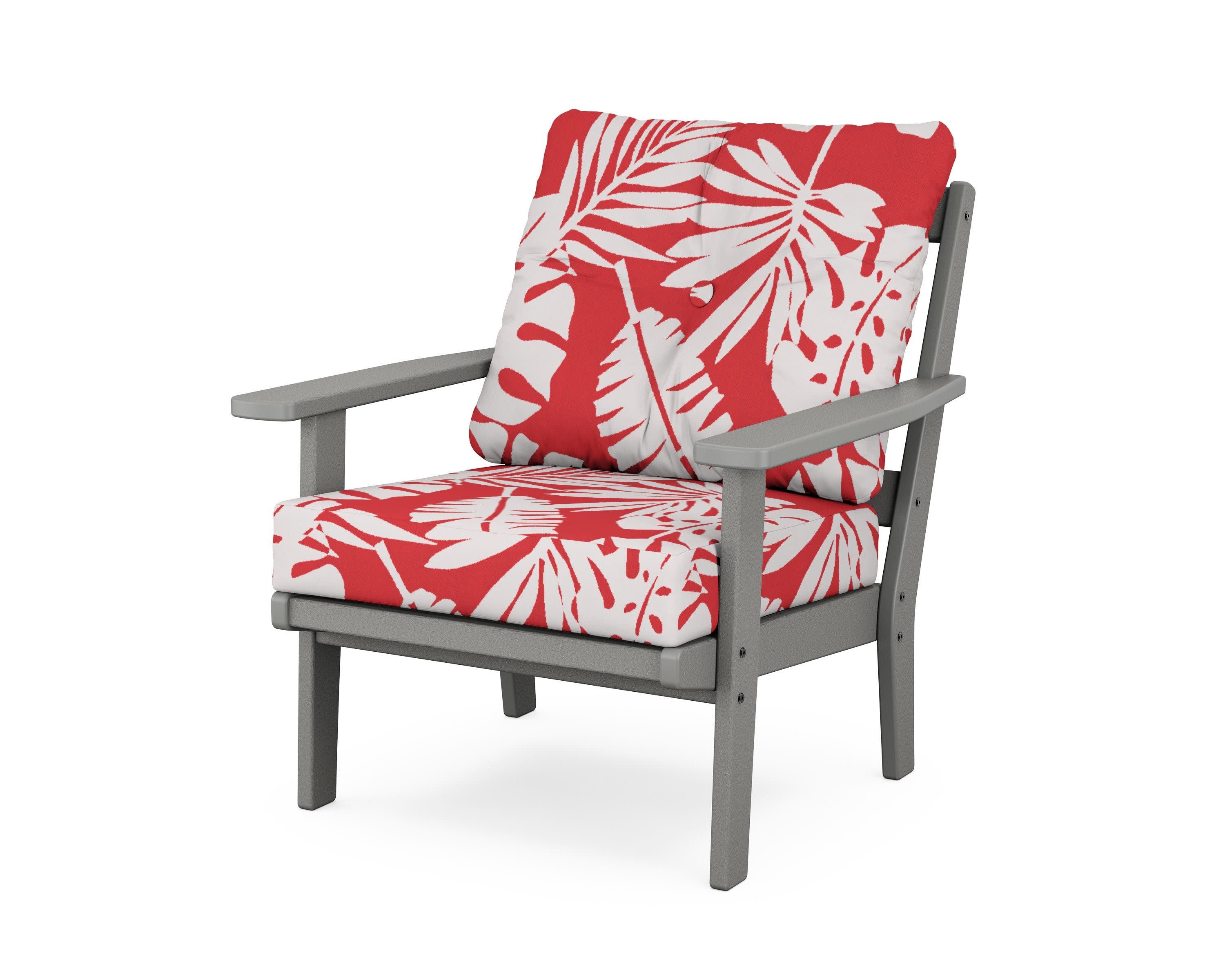 Prairie Deep Seating Chair in Slate Grey / Leaf Crimson