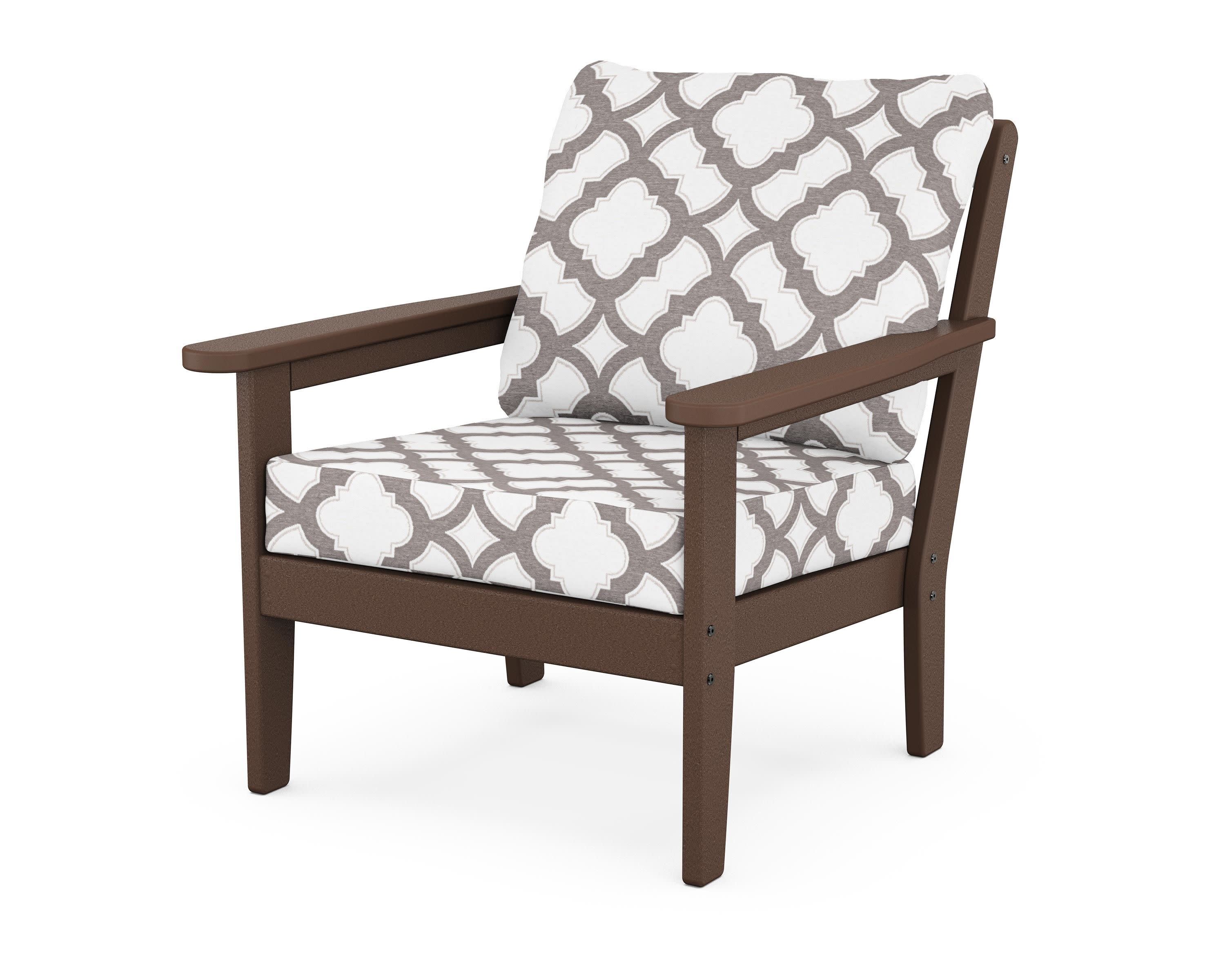 Cottage Deep Seating Chair in Mahogany / Trellis Grey Mist