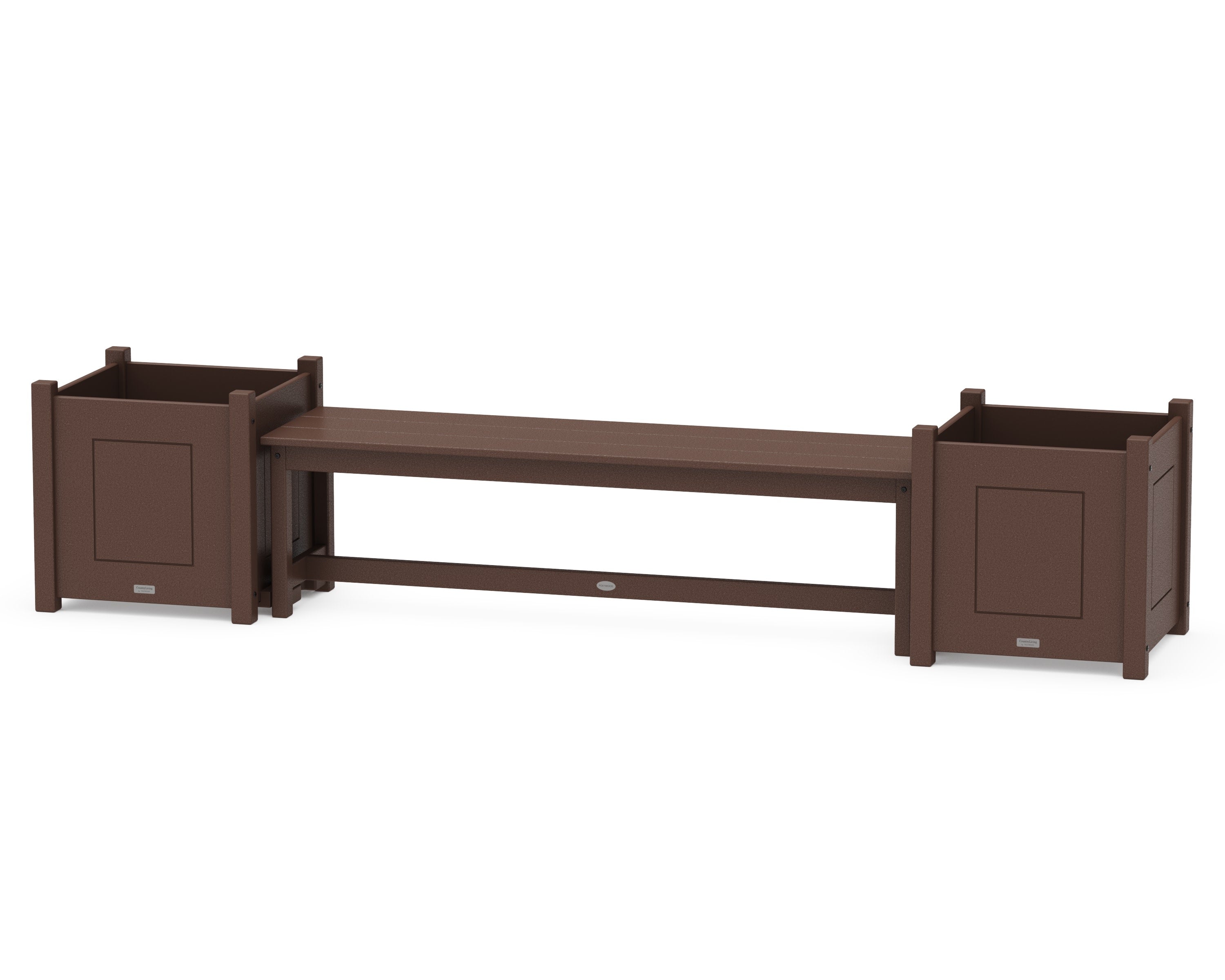 60" Country Living Straight Planter Bench Set - Large in Mahogany