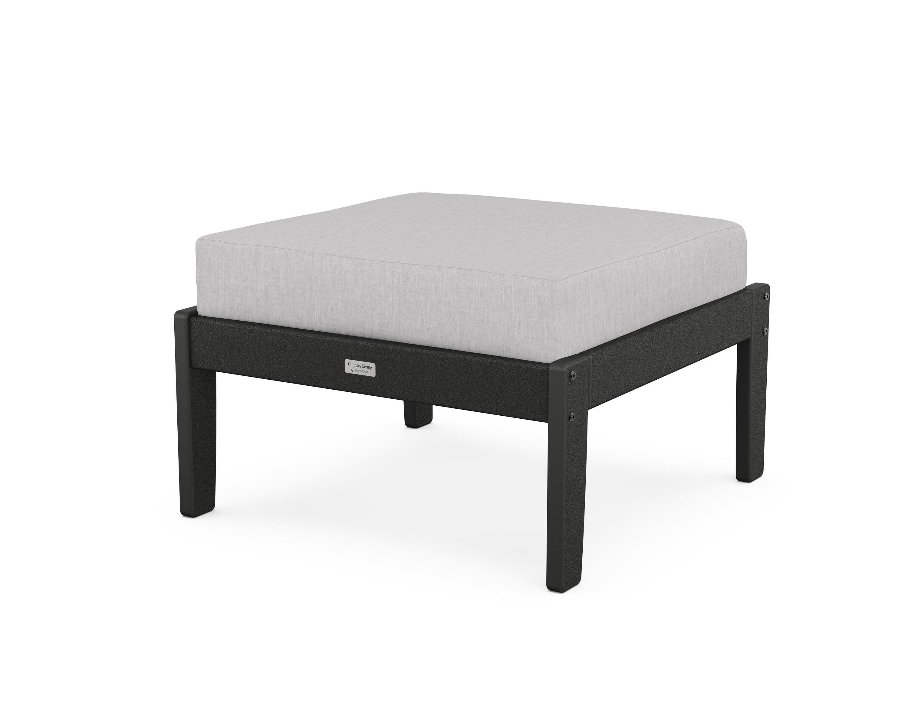 Cottage Deep Seating Ottoman in Black / Granite
