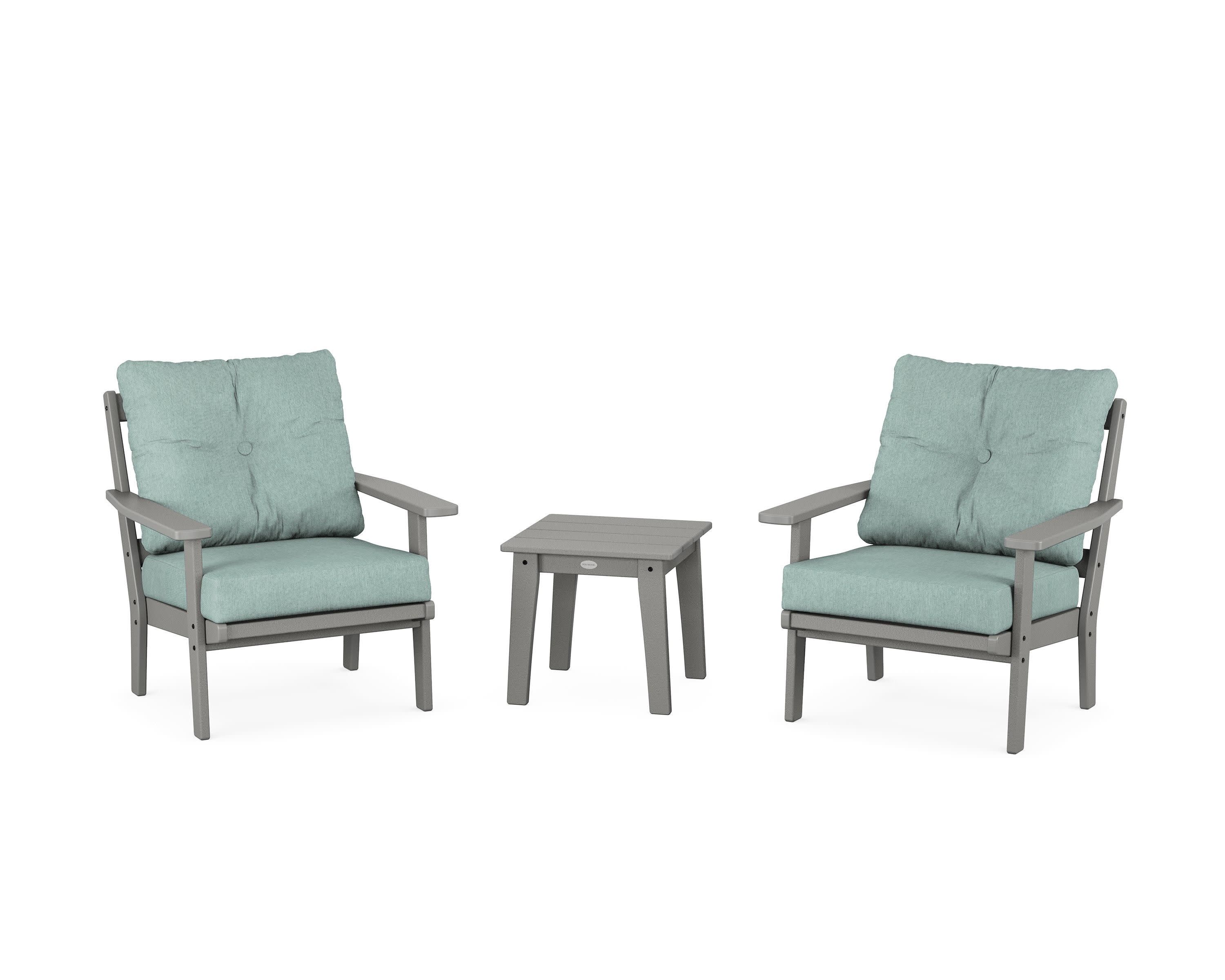 Prairie 3-Piece Deep Seating Set in Slate Grey / Glacier Spa