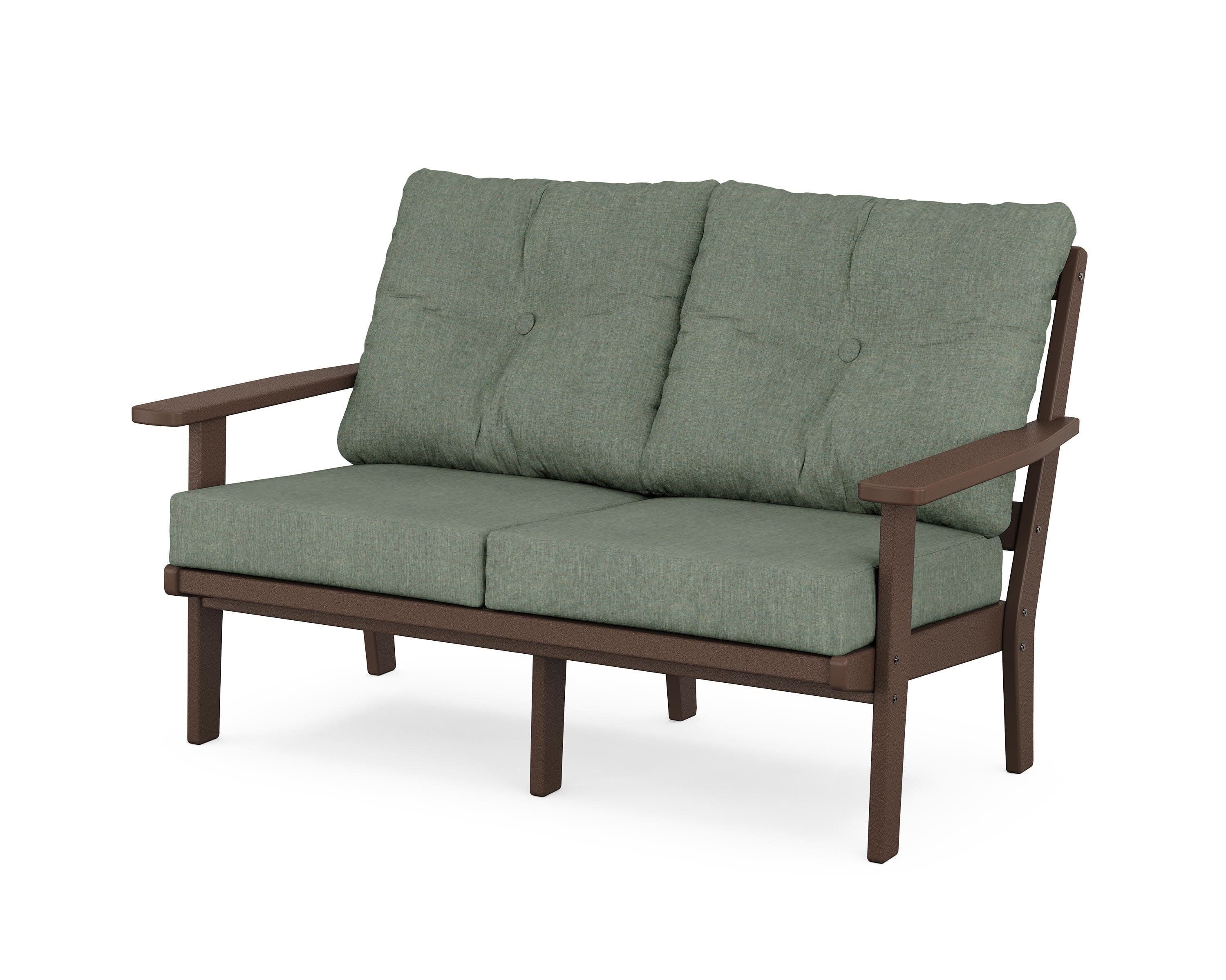 Prairie Deep SeatingLoveseat in Mahogany / Cast Sage