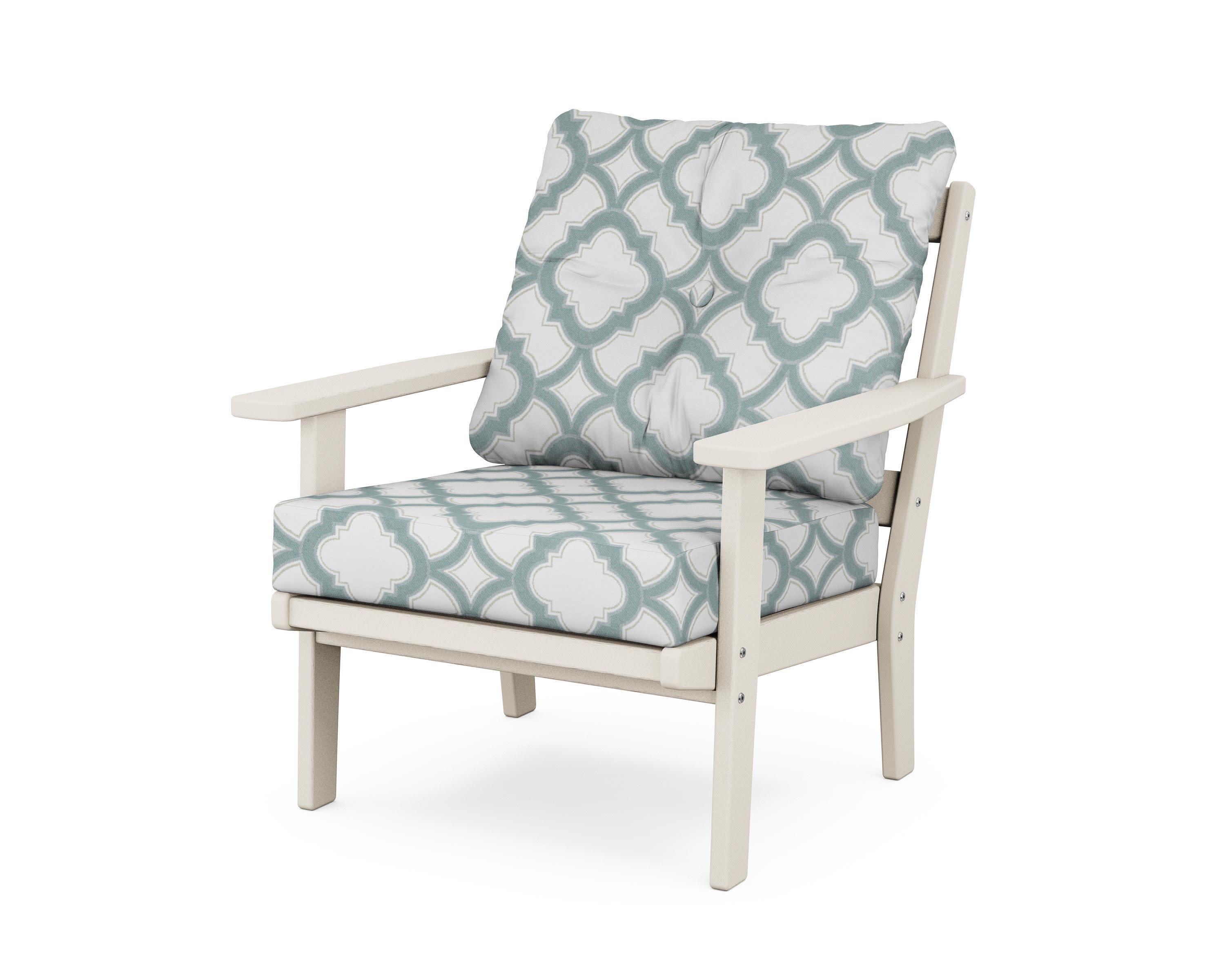Prairie Deep Seating Chair in Sand / Trellis Glacier Spa