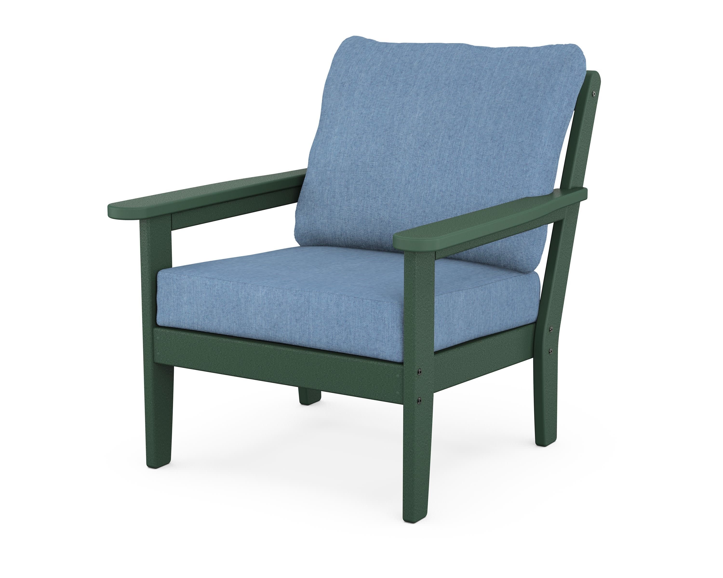 Cottage Deep Seating Chair in Green / Sky Blue